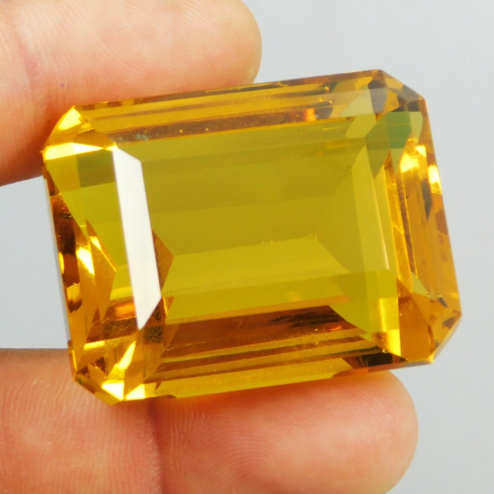 Certified 184 Cts Natural Mogok Painite Orange Yellow Emerald Cut Loose Gemstone