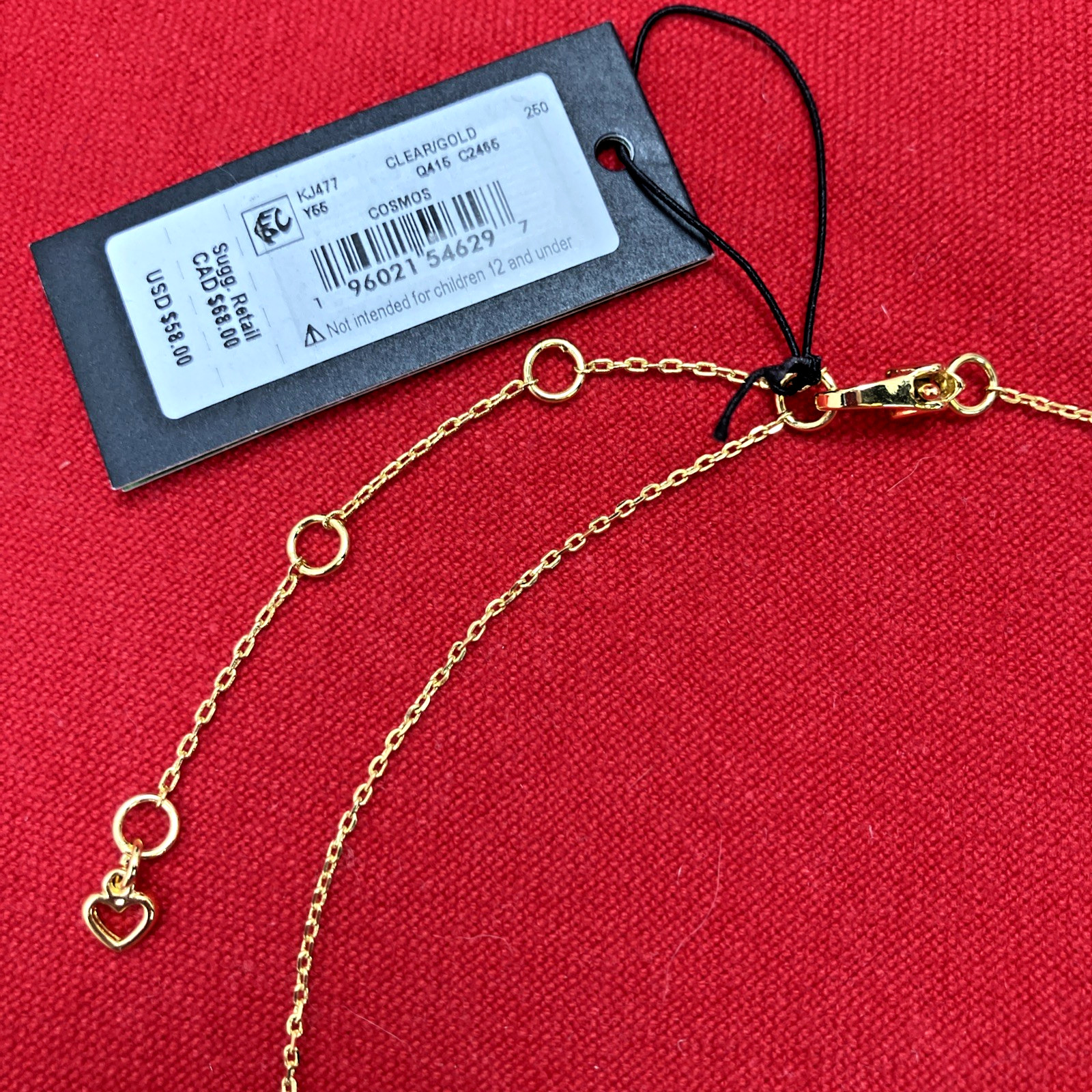 Kate Spade COSMOS Star Pendant Necklace Goldtone Clear CZ NWT RP $58