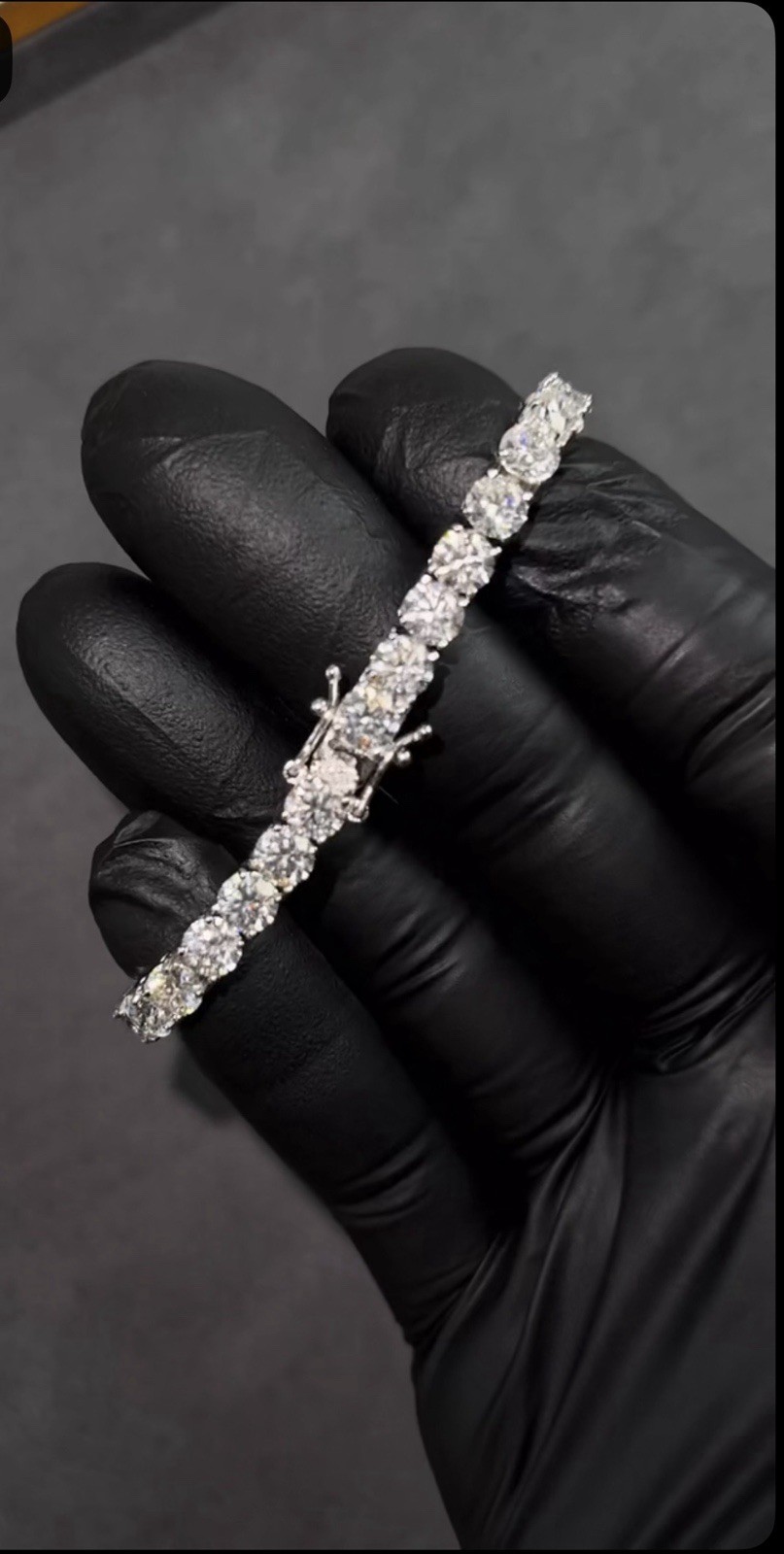 100% GRA Moissanite VVS Bracelet 💎Silver 925 Sterling Unisex 7” 5mm Jewelry