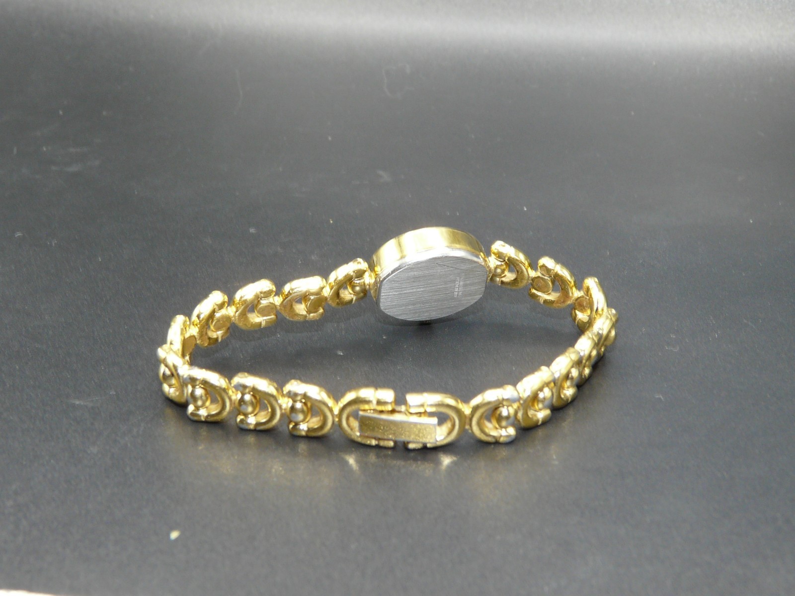 VTG Vintage Paul Maret Ladies Women Watch Gold Tone Link Bracelet Gemstone Dial