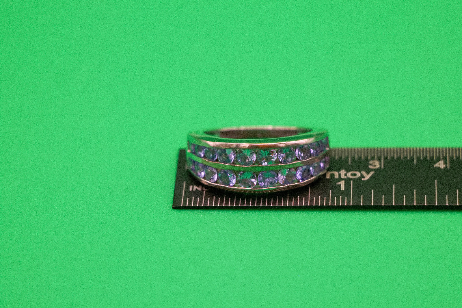 Tanzanite Half Eternity Band Ring in Platinum Over Sterling Silver 1.90 ctw Sz 6