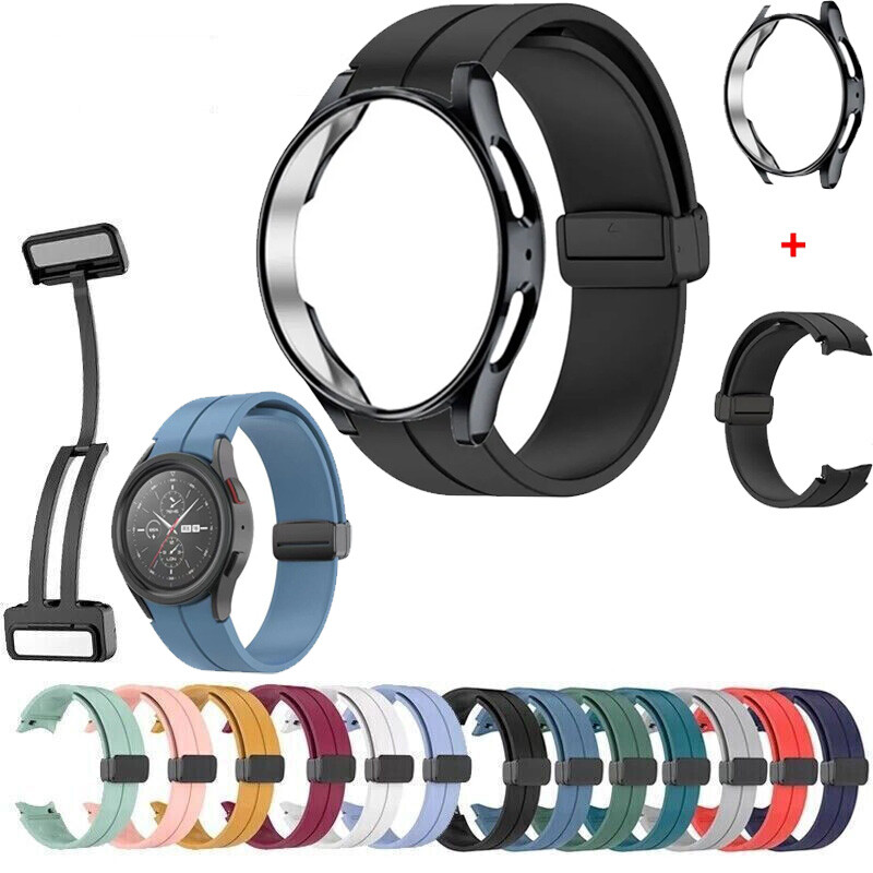 Magnetic Silicone Band Strap Case For Samsung Galaxy Watch 6 5 4 40/4m4 pro 45mm