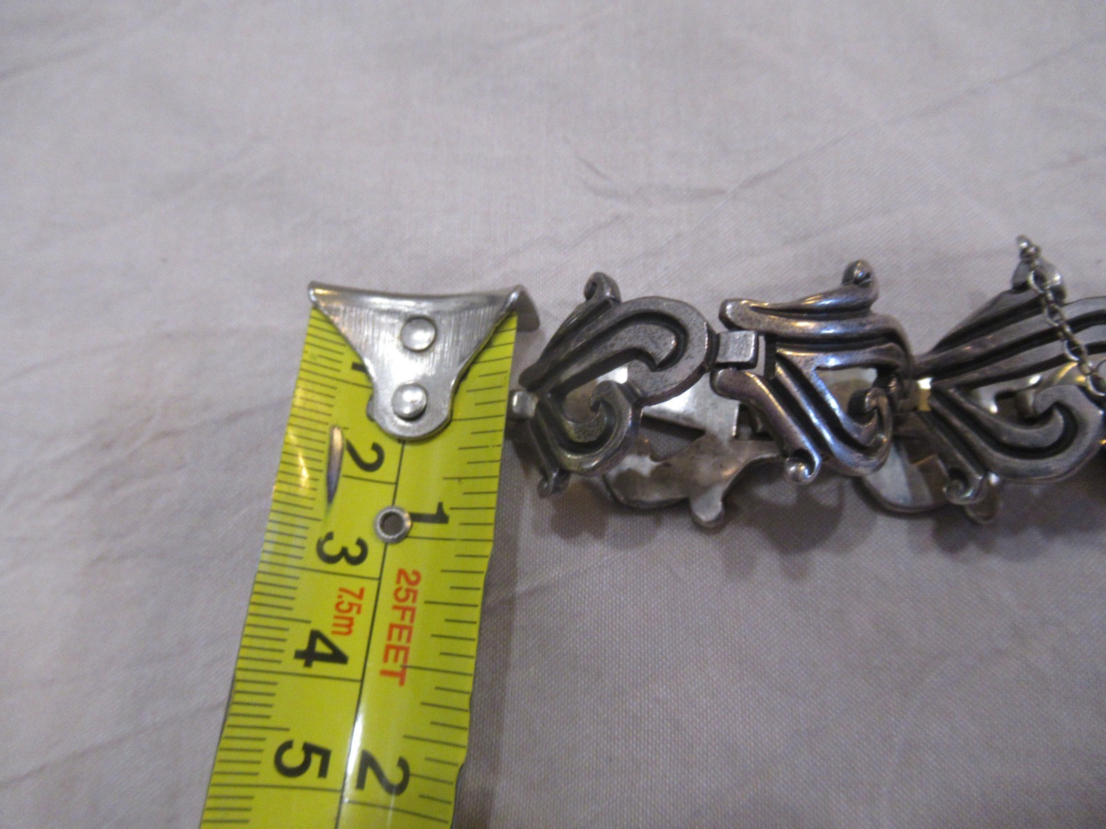 Vintage Mexico Sterling Silver Taxco Heavy Swirl Link Necklace & BRACELET 140g