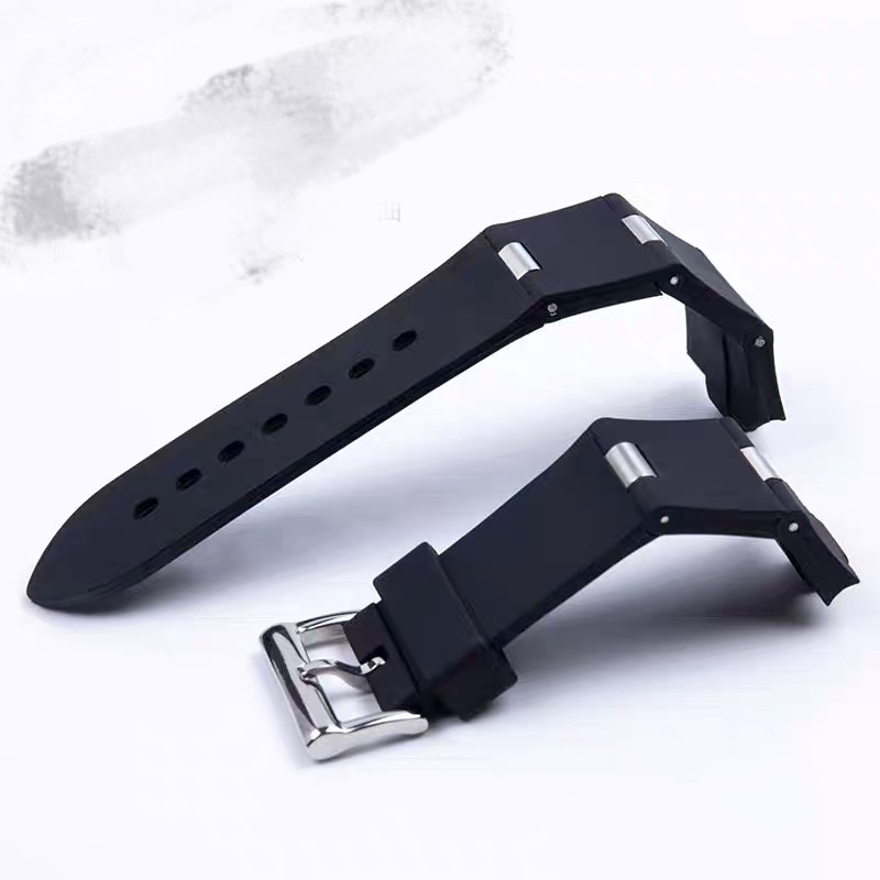 22mm*8mm 24mm*8mm Rubber&Stainless Steel Watchband Strap Fit for Bvlgari Diagono