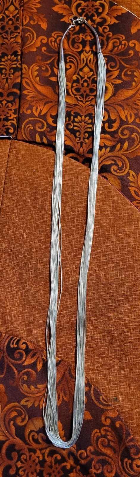 New in Box Native American Sterling Liquid Silver 20 Strand Necklace 30 Inches