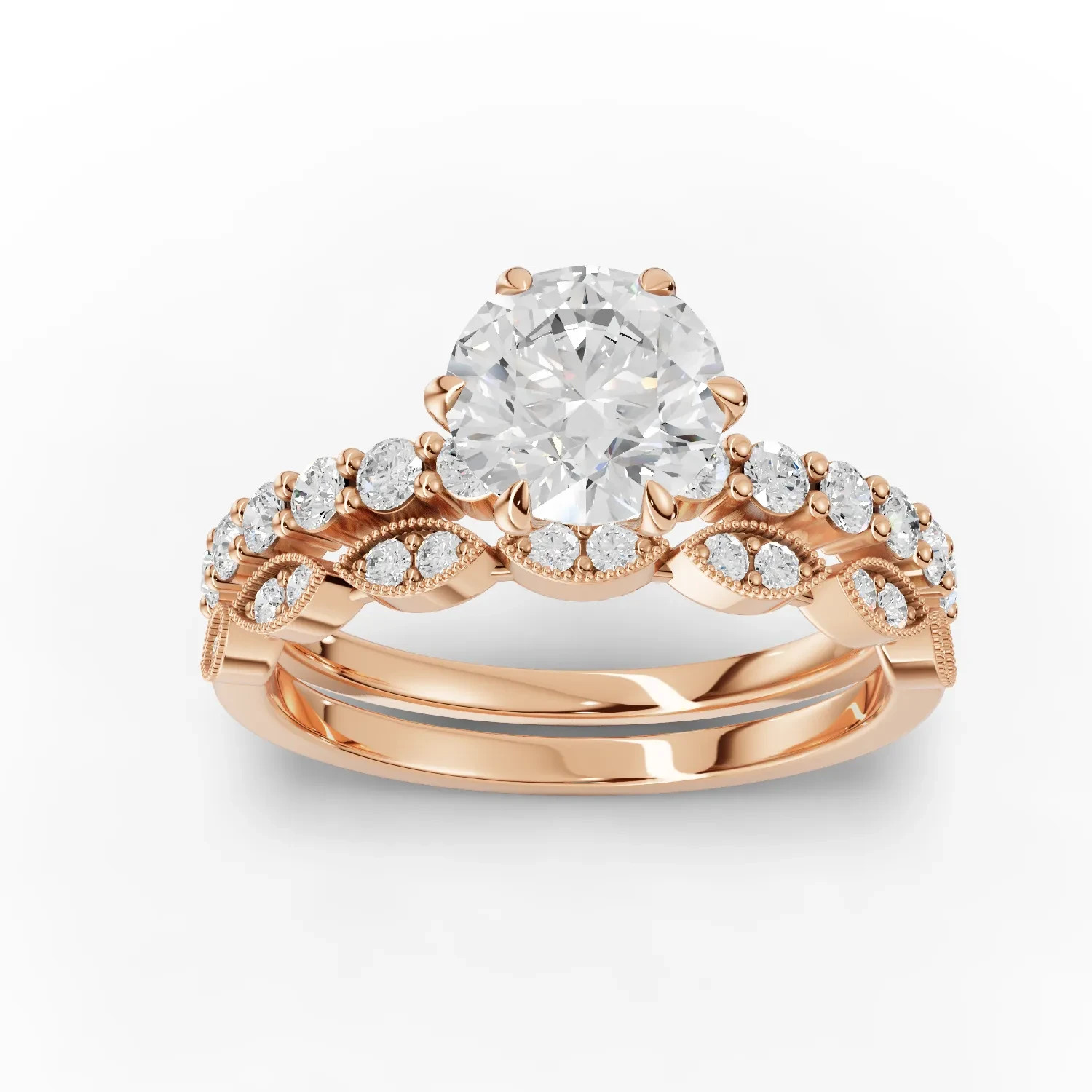 1.43 Ct Round Lab Grown Diamond Solitaire Prong Set Ring 18K Rose Gold