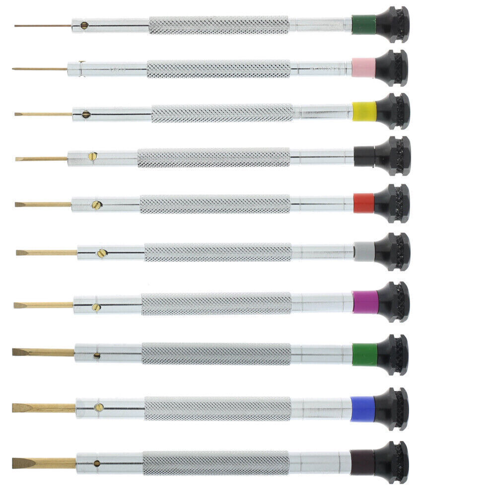 Horotec MSA01.105 Chrome Plated Brass Antimagnetic Screwdriver Ø 0.50~Ø 3.00 mm