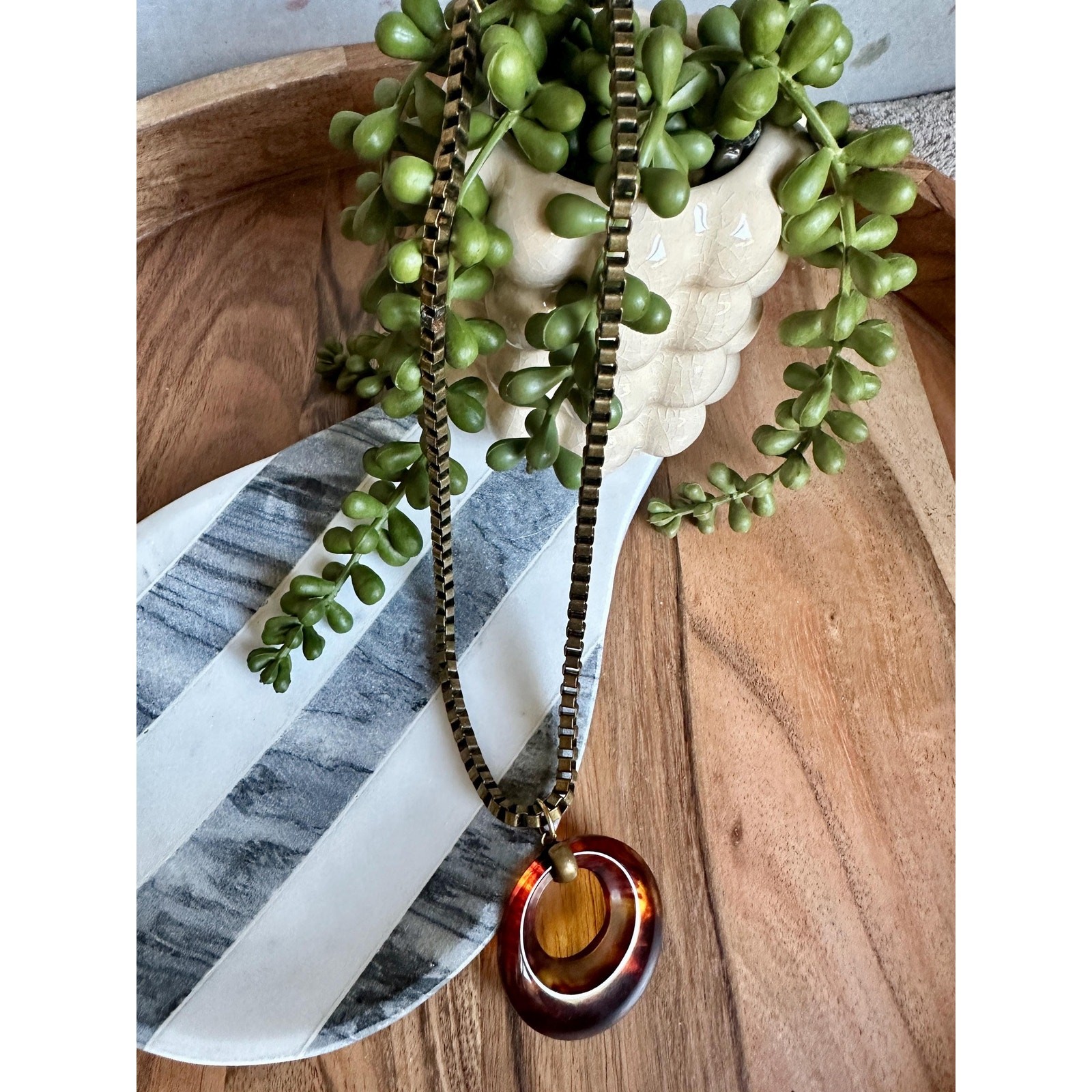 Vintage Lucite Pendant Necklace | Handmade One of a Kind