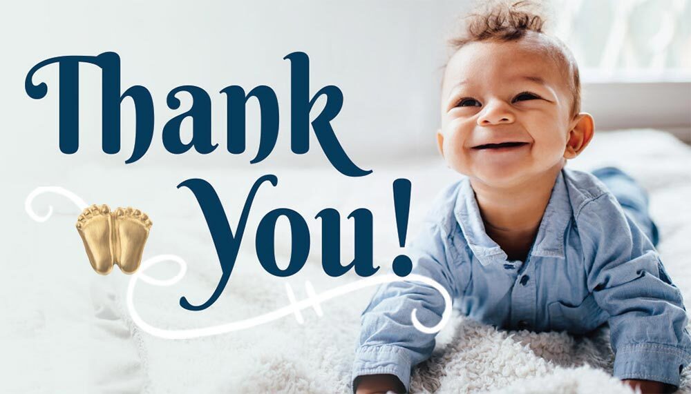 Precious Feet, Gold-Colored, Thank You Supporter Card Jewelry, Lapel Pin
