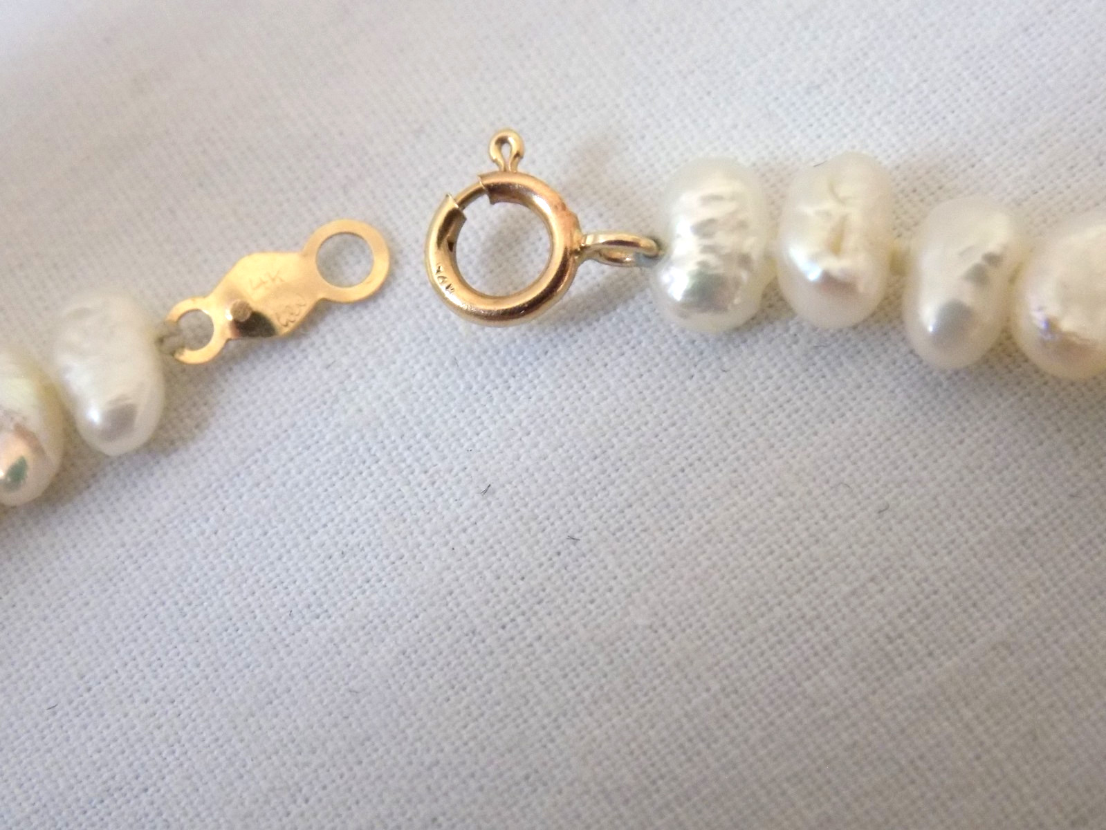 Vintage 14K Yellow Gold 6 mm Bead & Rice Pearl 7 1/8 Inch Bracelet-3.2 Grams
