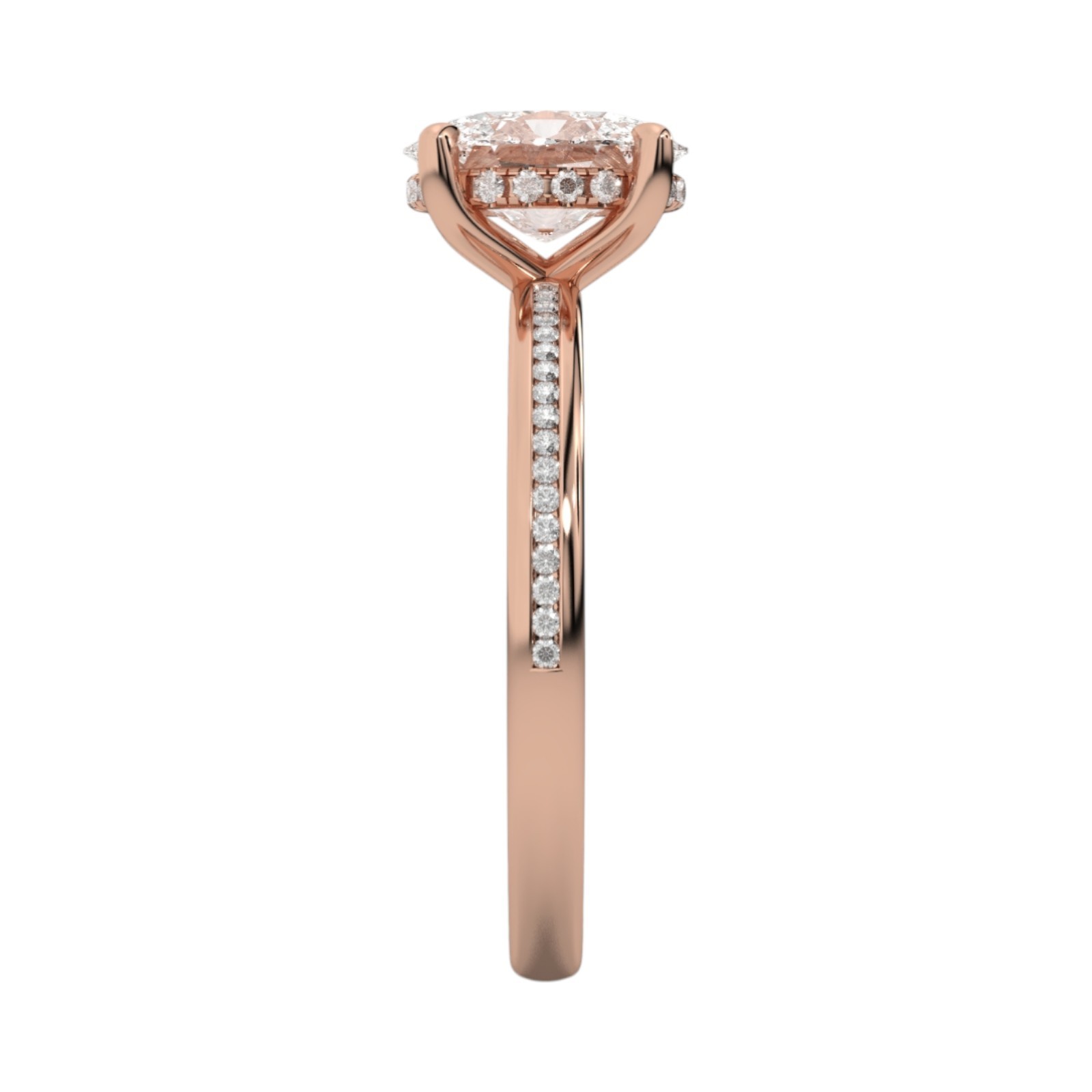Oval Cut 2.75 Ct IGI Certified Lab Created Diamond Engagement Ring 14k Rose Gold