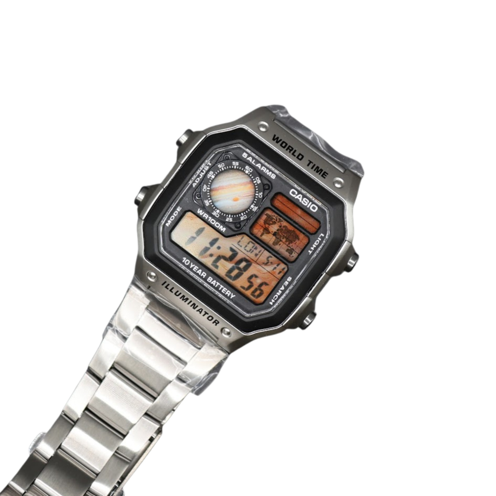 CASIO AE-1200WHD Royale World Time Watch Mod Jupiter Display