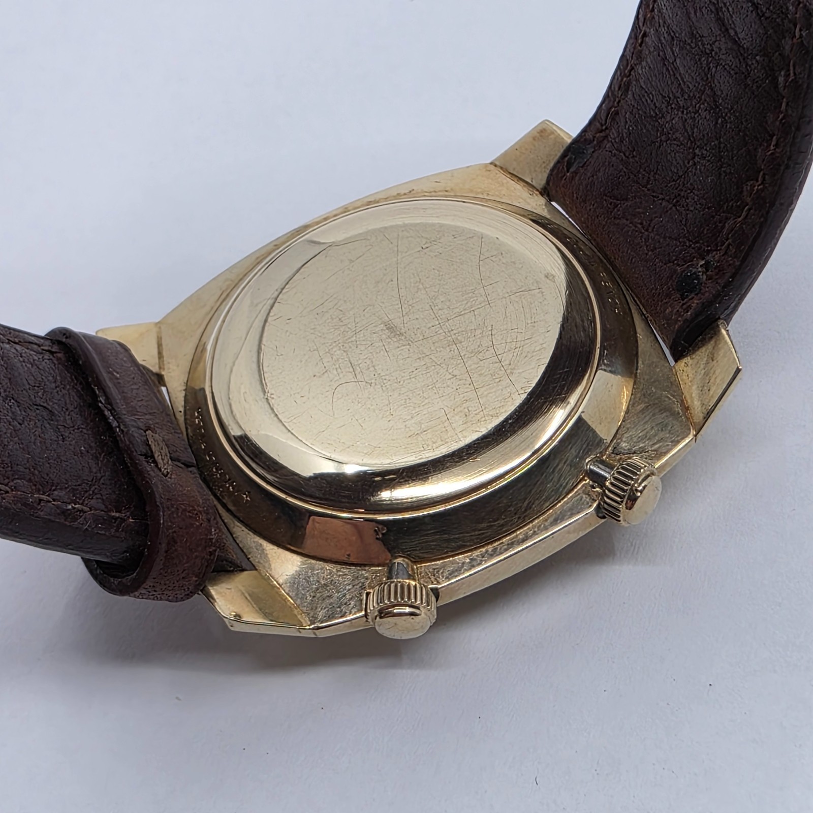 Jaeger Le Coultre Memovox Gold Filled Date Alarm Sunburst Dial 34mm