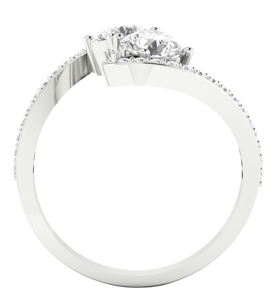 Forever Us Two Stone Lab Grown Diamond Solitaire Ring VS1 F 1.60 Carat 14K Gold