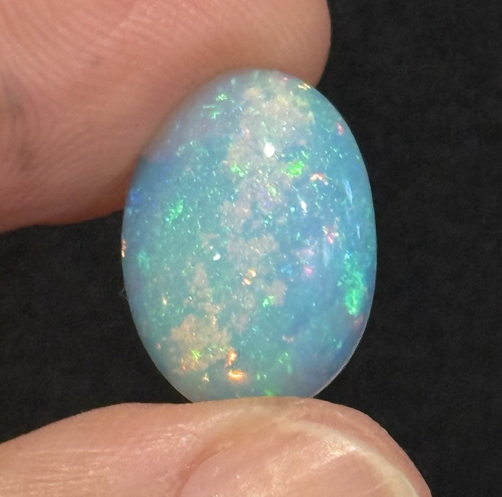 4.25ct 16×11.7x5mm Stardust Galaxy Pin Fire Ethiopian Welo Opal Oval Cabochon