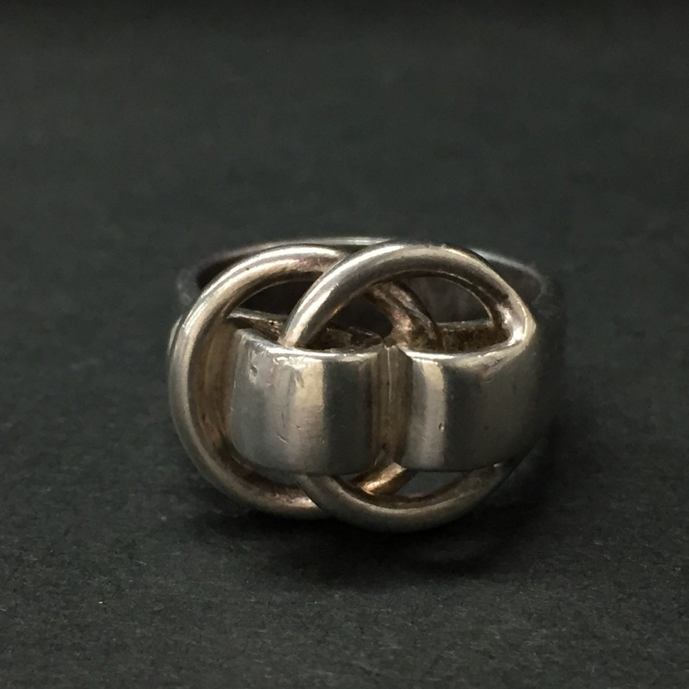 EGA HERMES Deux Anneaux Silver 925 6.5g Ring ISO sz:50/ZA0183