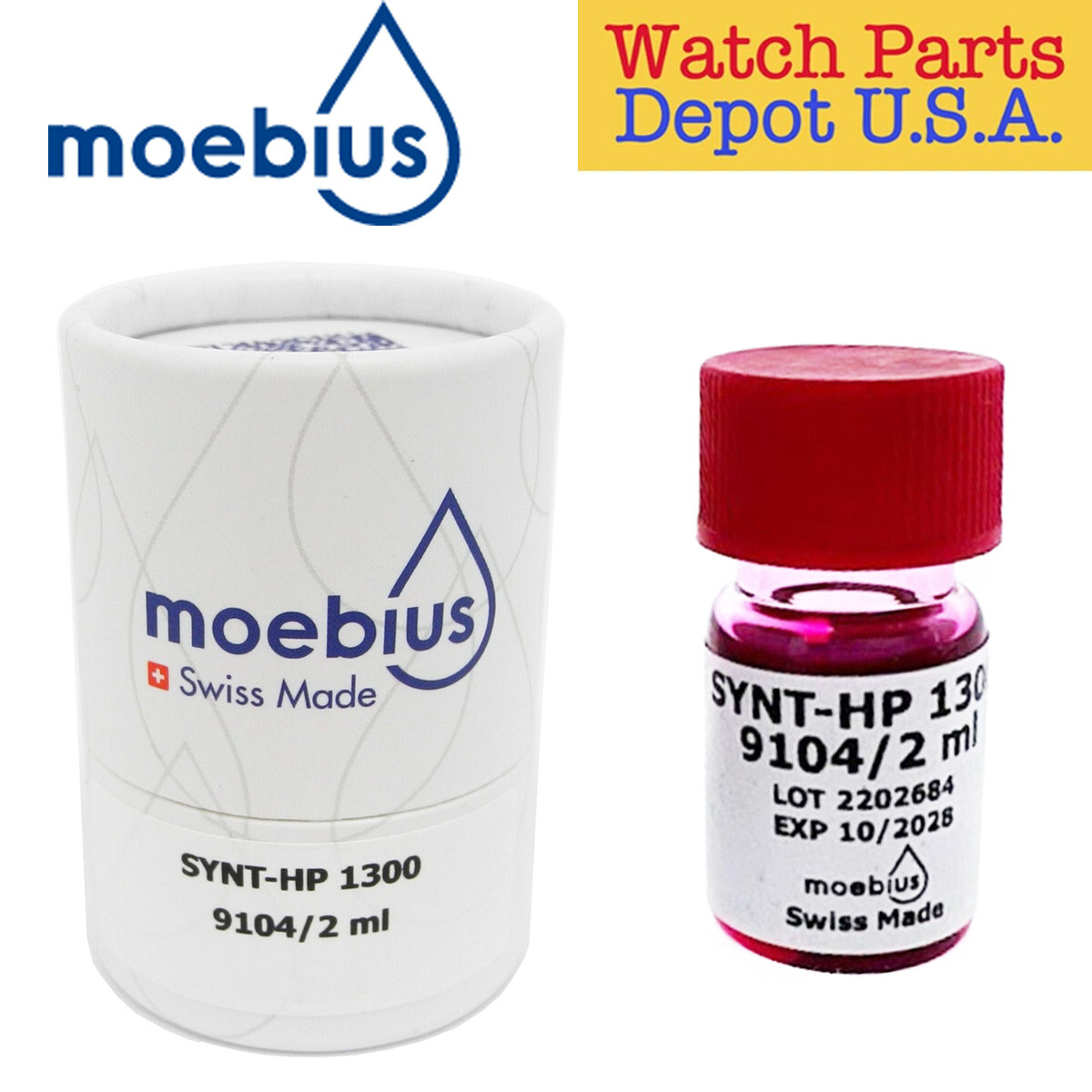 Moebius 9104 Synt-HP 1300 Synthetic High Pressure Watch Lubricant Oil 2mL Bottle