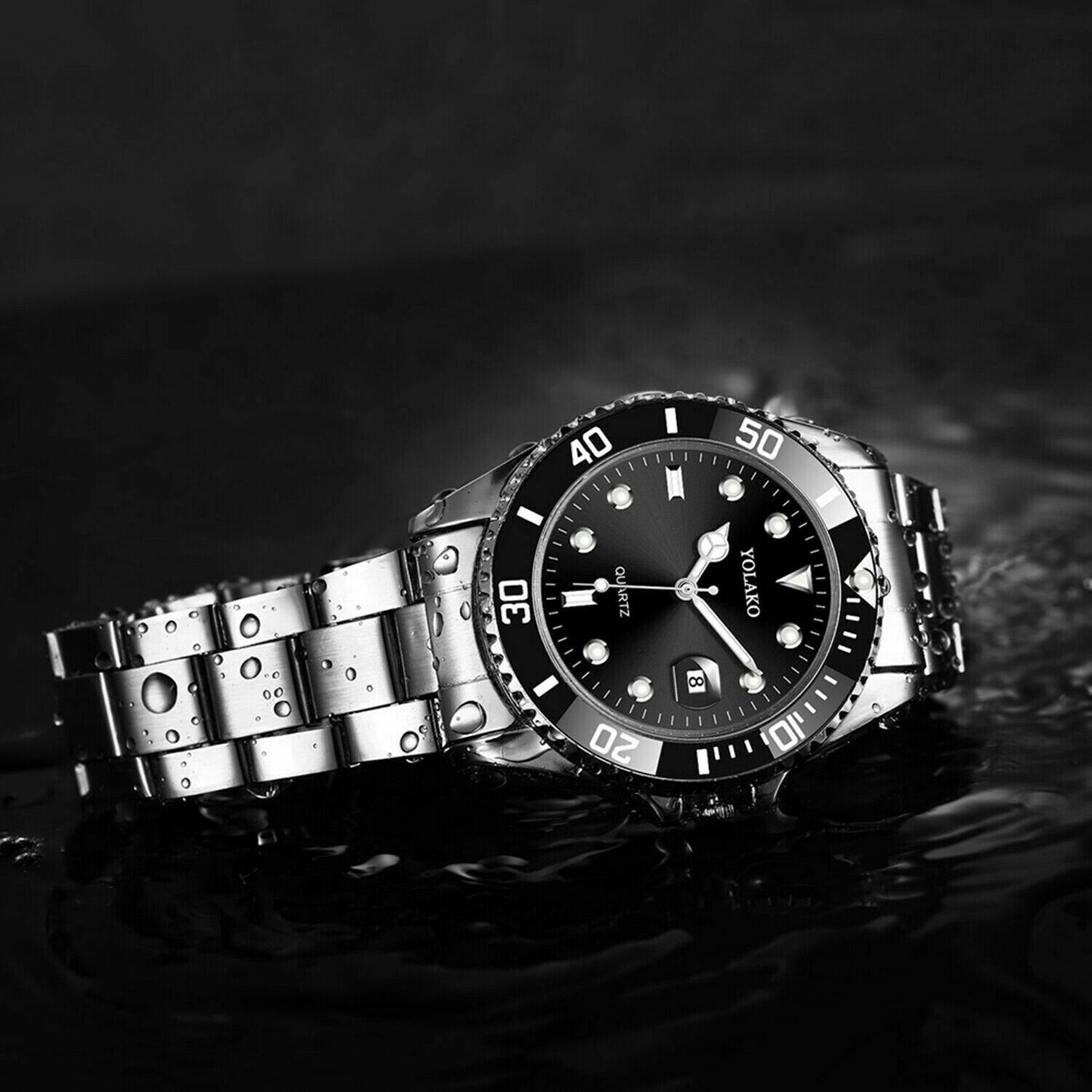 Classic Luxury Mens Stainless Steel Watch Casual Analog Date Quartz Wrist watche