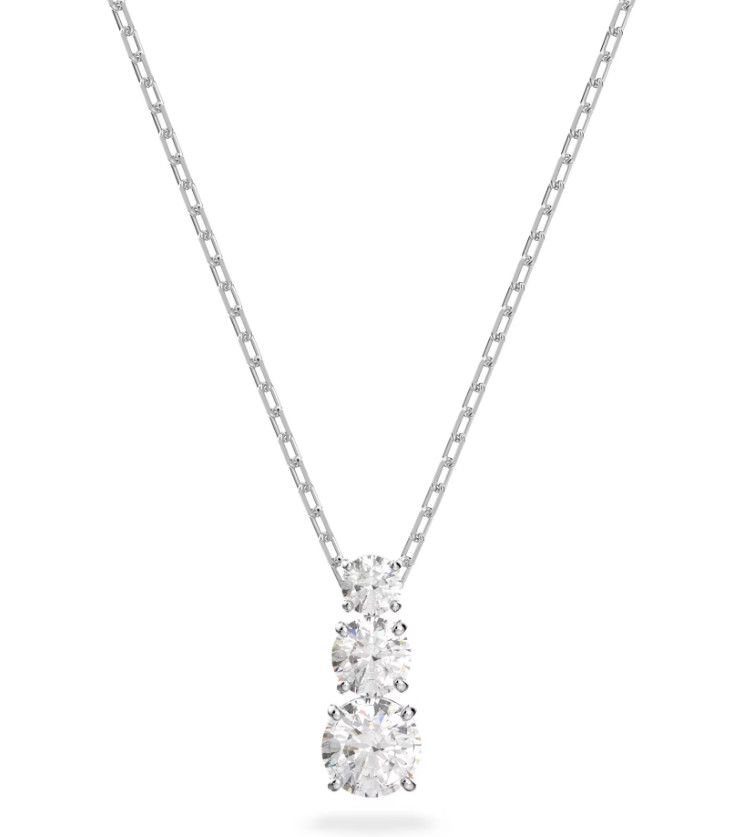 Swarovski Stilla Attract pendant Round cut White, Rhodium plated 5414970 DISPLAY