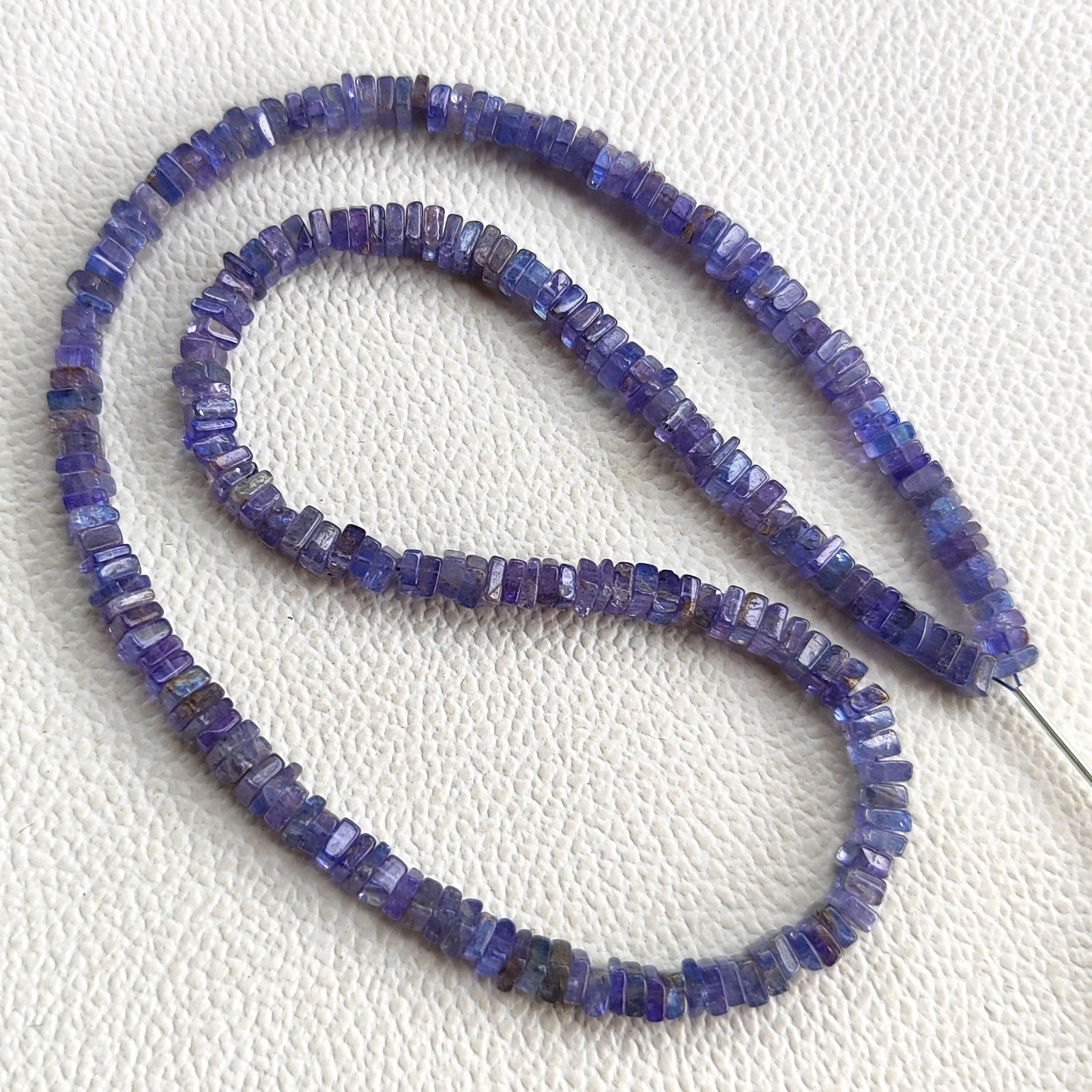 Tanzanite Gemstone Beads 4mm Smooth Heishi Square Spacer 16″ Strand Tanzania