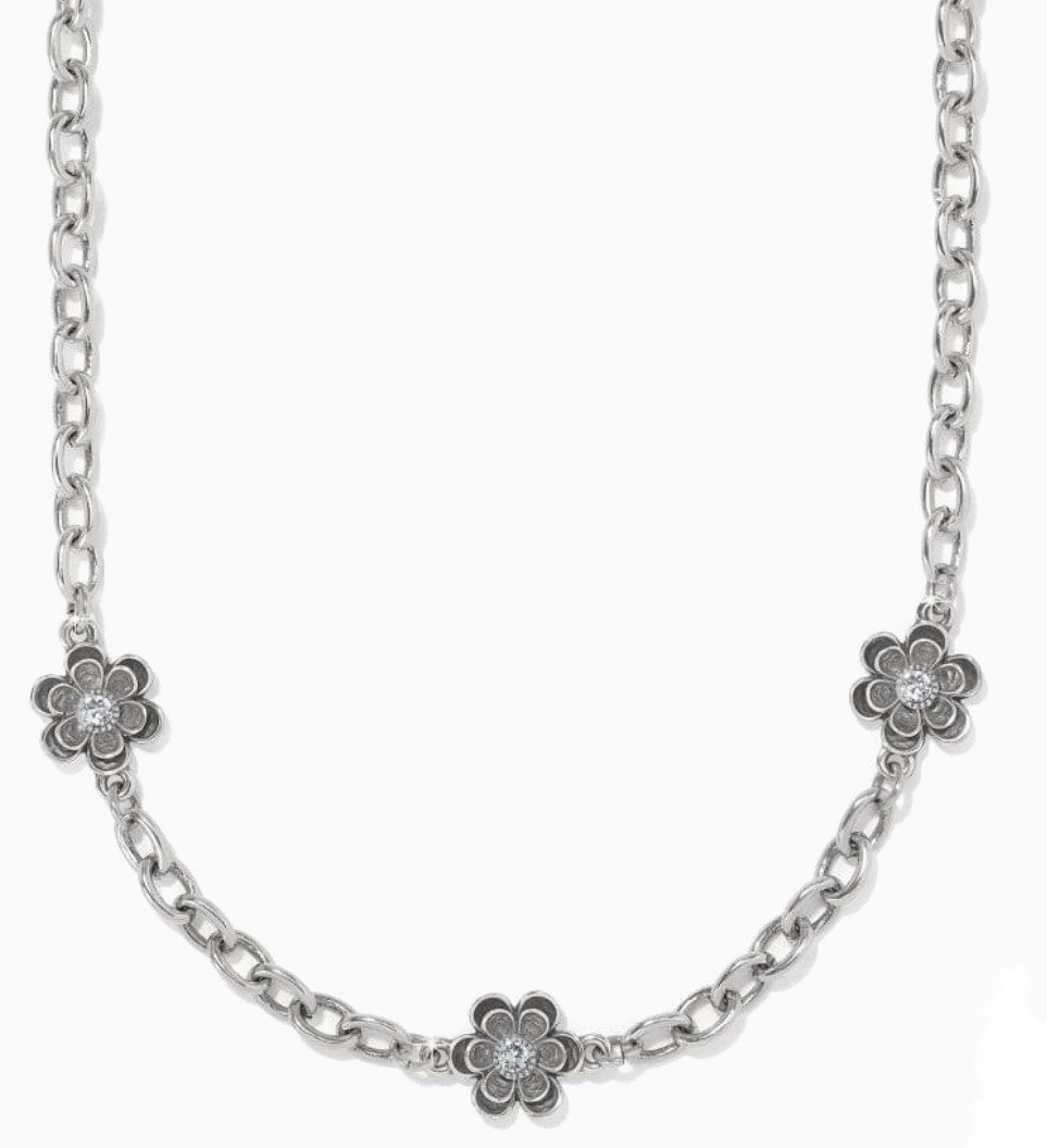Brighton Metal Petal Silver & Crystal Necklace Style: JM7601 MSRP: $98 NWT