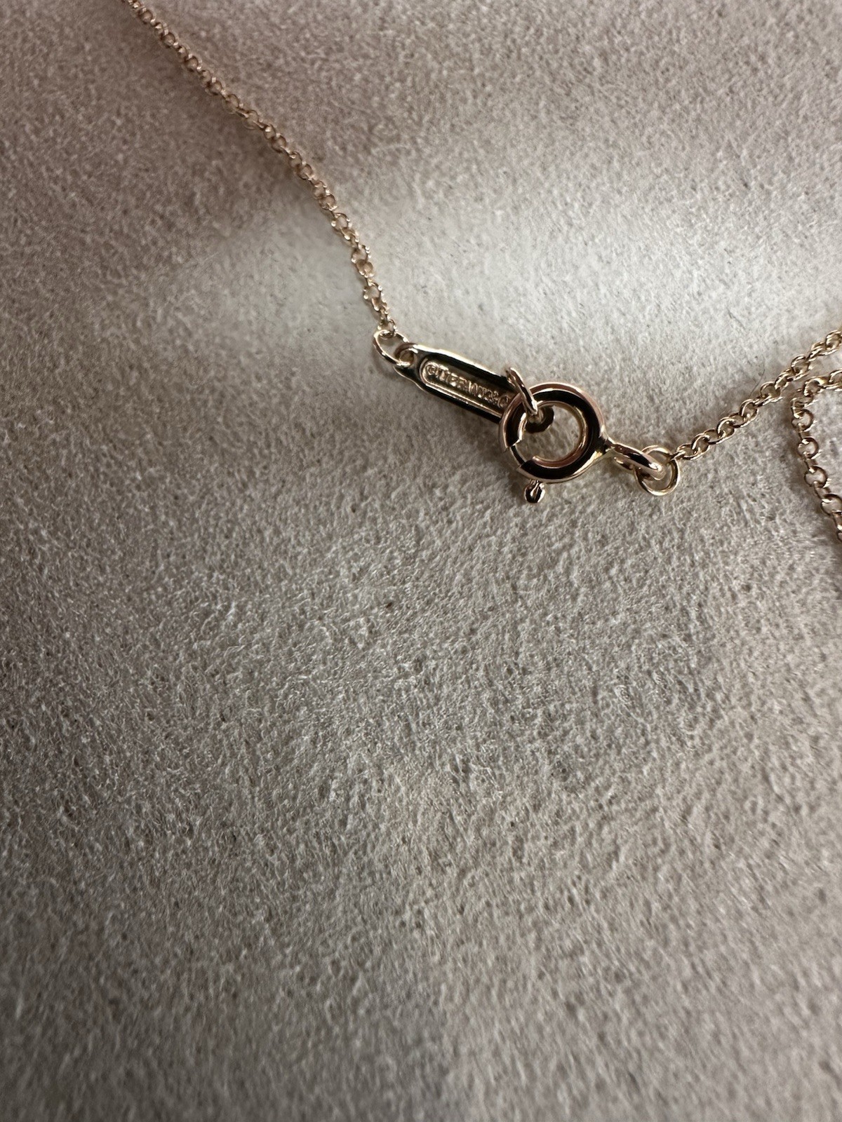 Tiffany & Co 18K Rose Gold Heart Tag Pendant Necklace w/ Alphabet Letter A