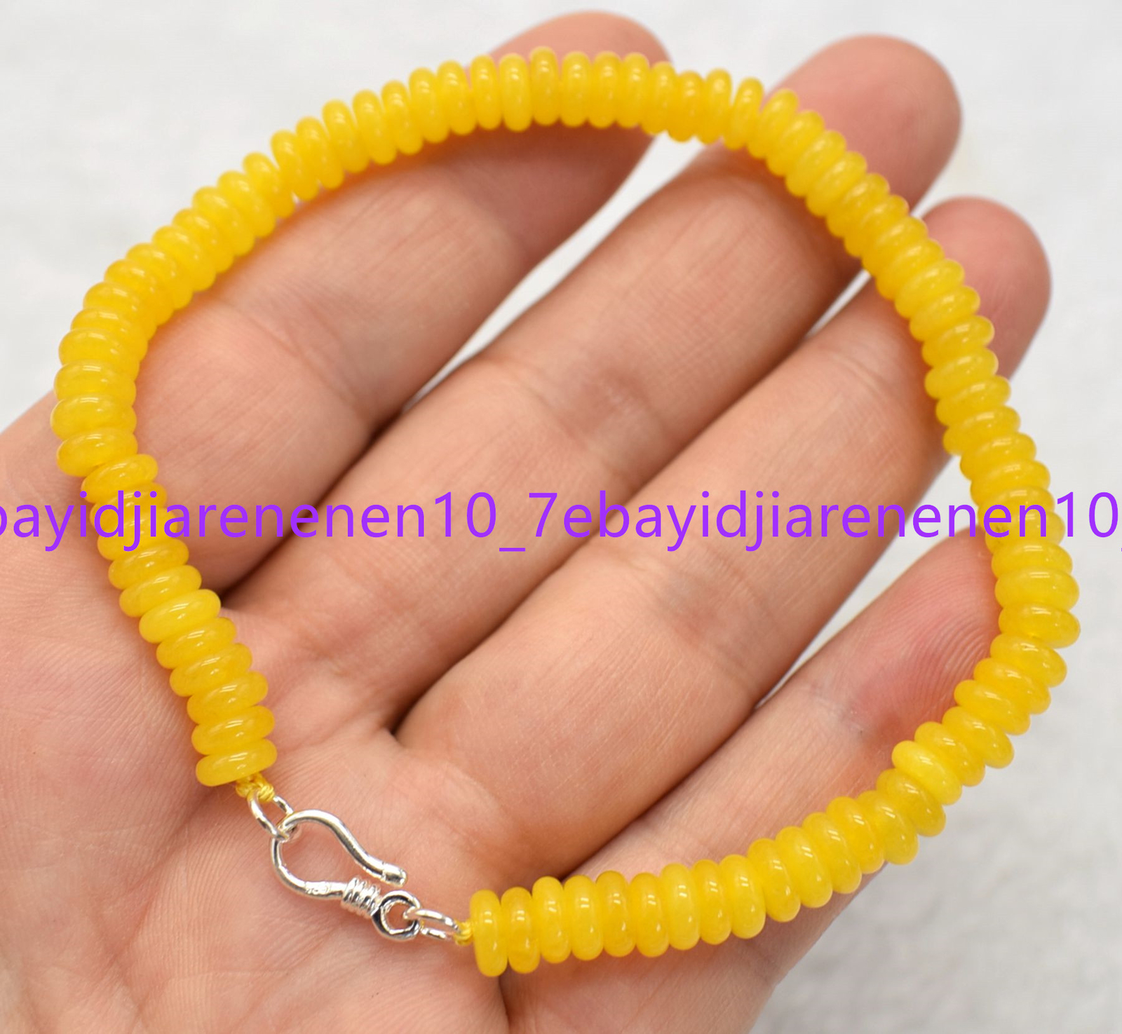 Fashion 3x8mm 4x10mm Yellow Topaz Gemstone Abacus Beads Bracelets 7.5 in