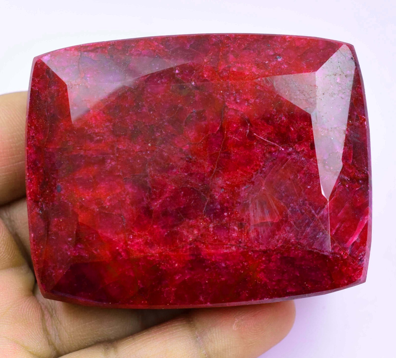 739.5 CT Natural Huge Red Ruby Certified Earth-Mined Cushion Cut Loose Gemstone