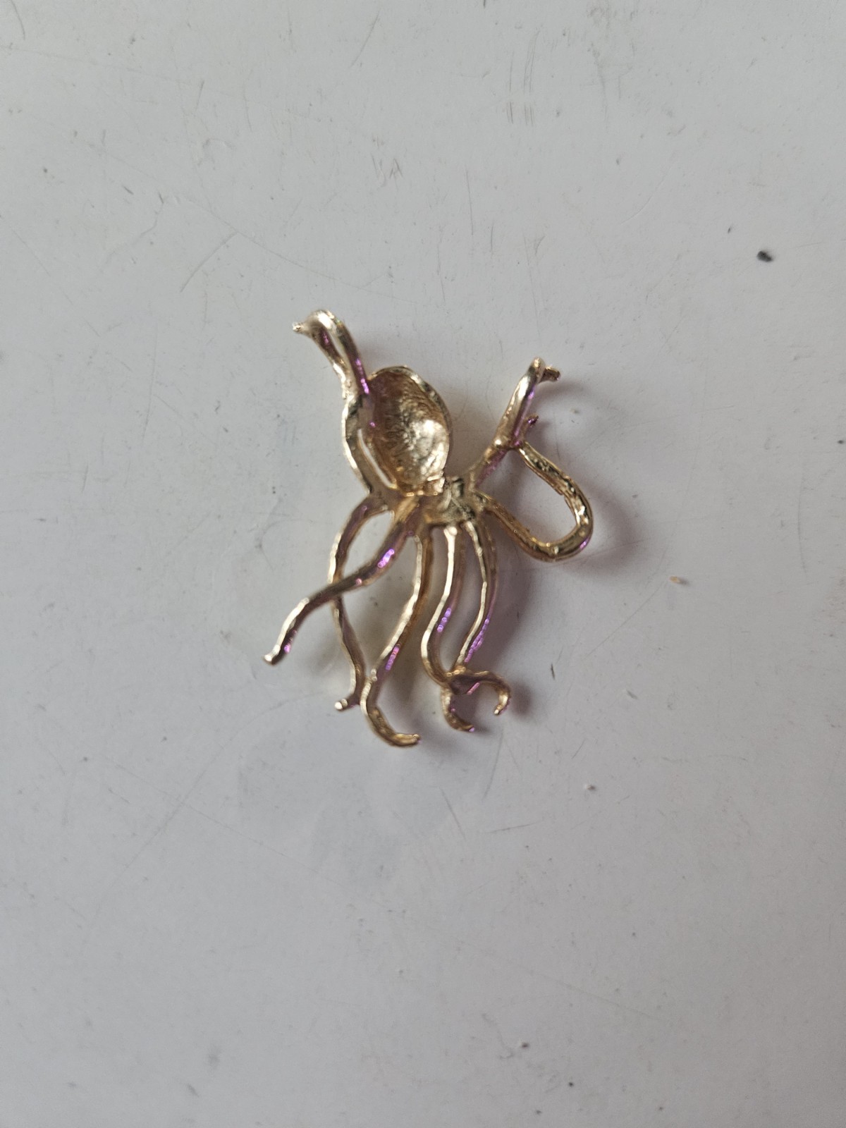 Vintage 14K Yellow Gold Octopus Kraken Charm Pendant Weighs 2.3 Grams