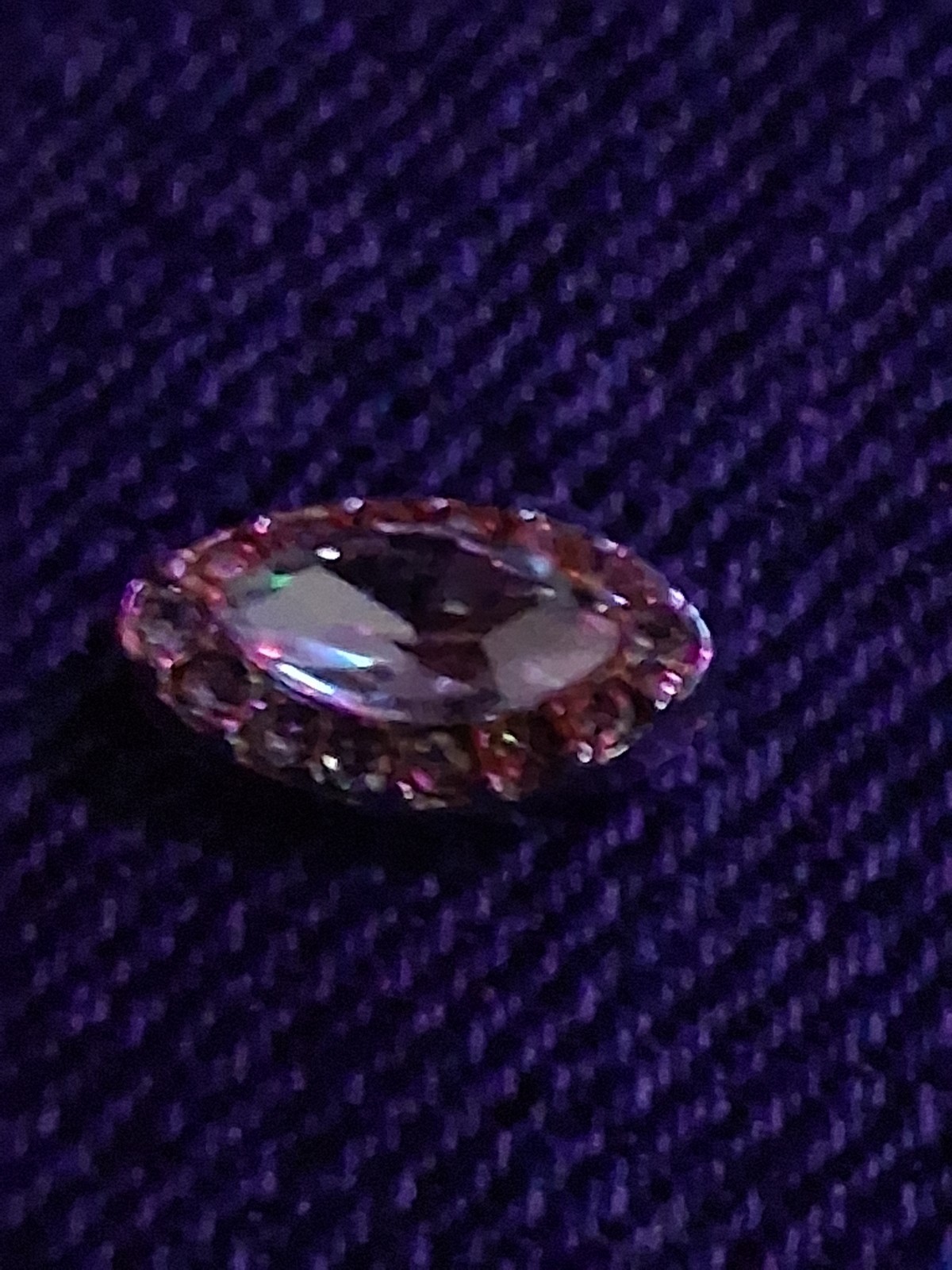 Gold Tone Oval Pin 1.5 Carat Marquette Cut Diamond / Stone Cluster Setting