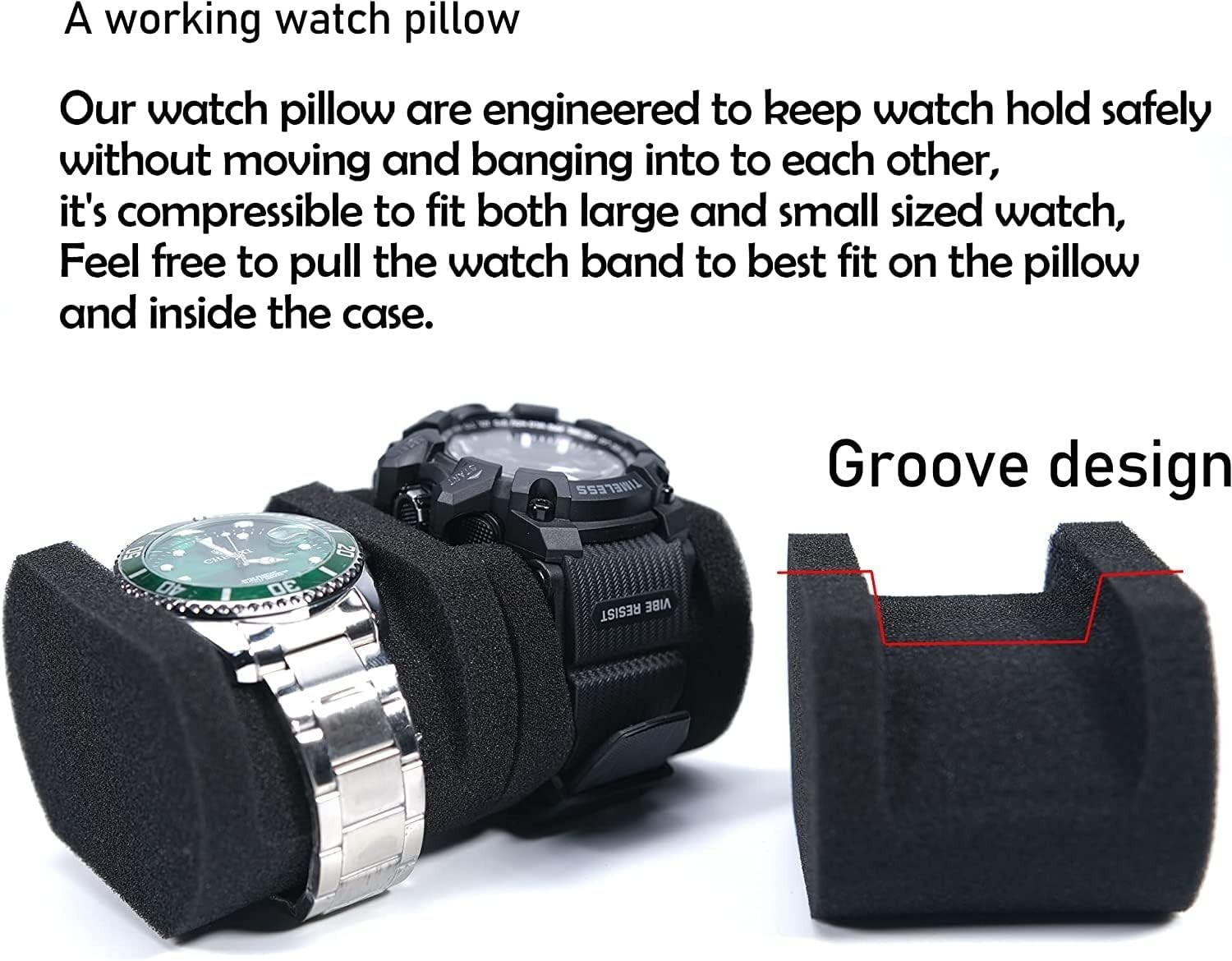 Elegant 3-Slot Hard Watch Travel Case with Soft Pillows – Lightweight Organizer