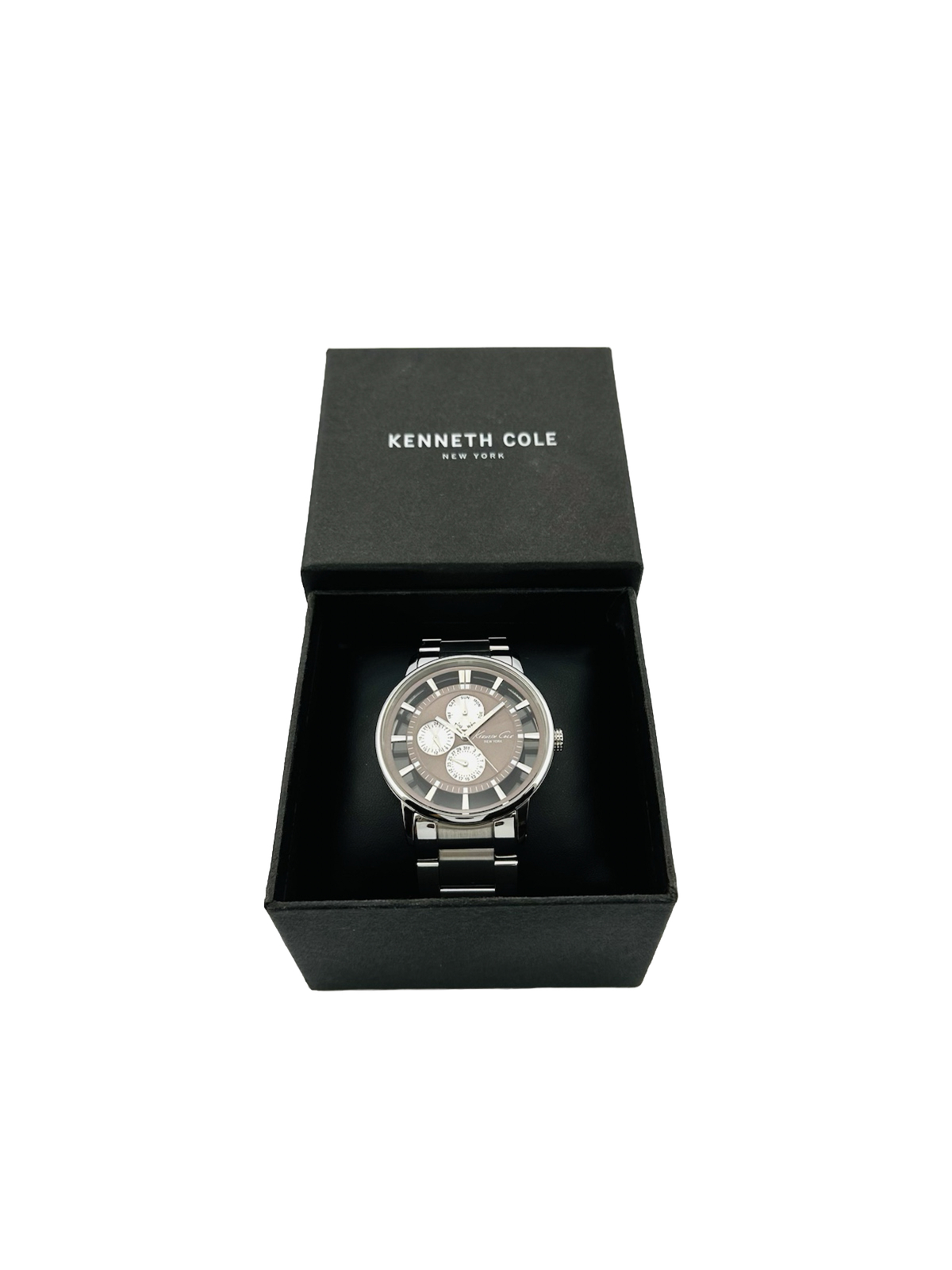 Kenneth Cole KC9114 Men’s Iron Brown Transparent See-Through Dial Steel Watch