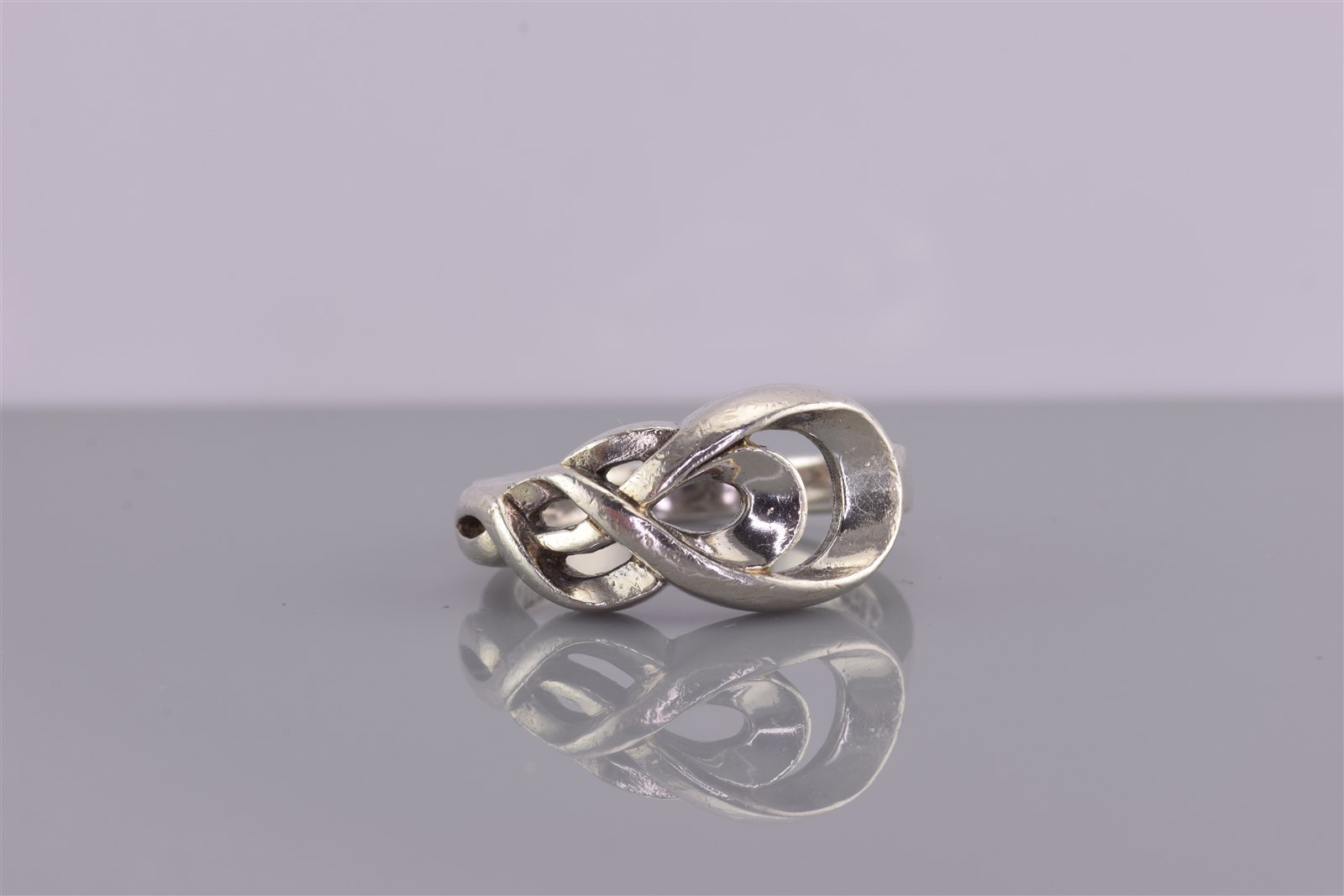 Peter Stone PSCL Sterling Silver Swirled Looped Ribbon Band Ring 925 Sz: 7