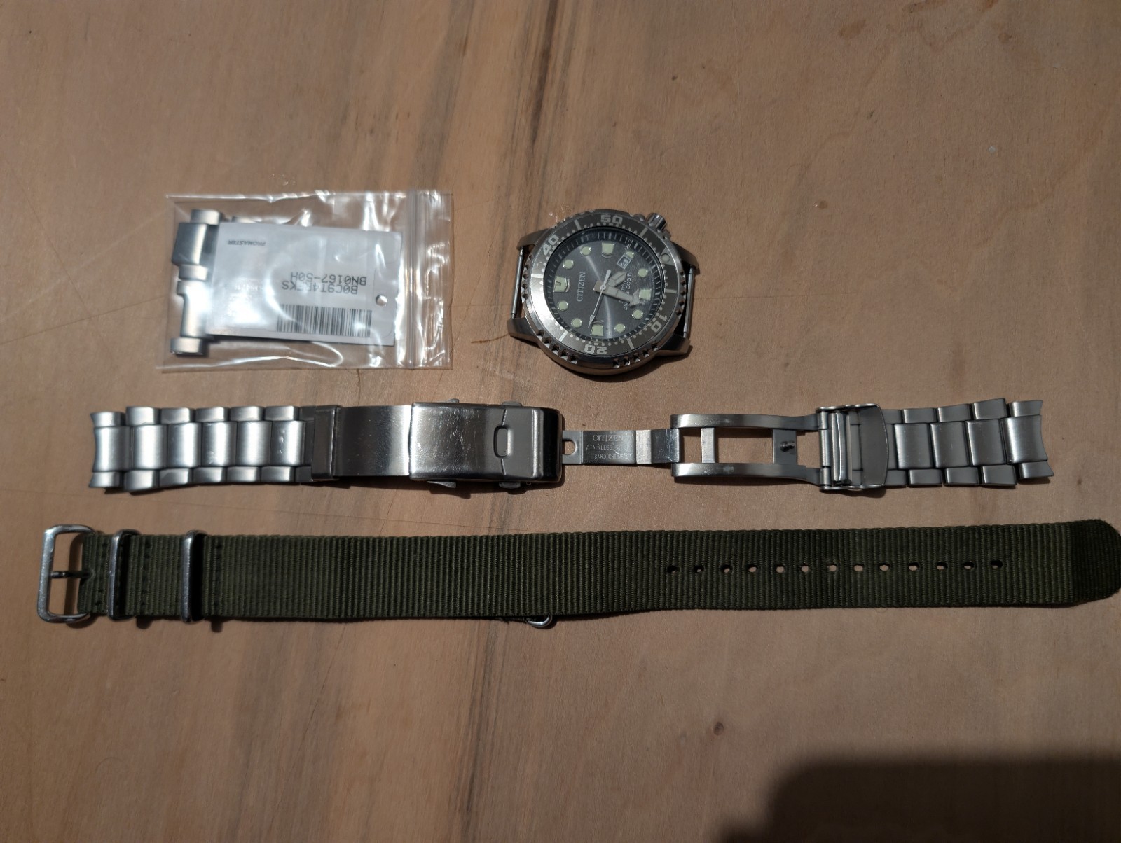 Citizen Eco-Drive Promaster BN0167-50H Original Ratchet Strap & NATO See Desc
