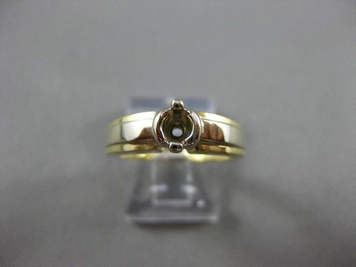 ESTATE 14KT TWO TONE GOLD 3D TENSION SOLITAIRE SEMI MOUNT ENGAGEMENT RING #24591