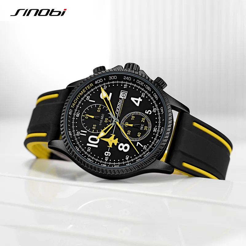 New SINOBI Creative Design Airplane Chronograph Men’s Watches Original Geneva