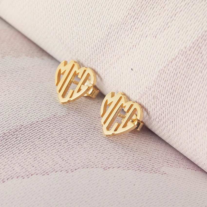 3 Styles Initials Earrings With Box Monogram Letter Women Boho Jewelry Gift Her