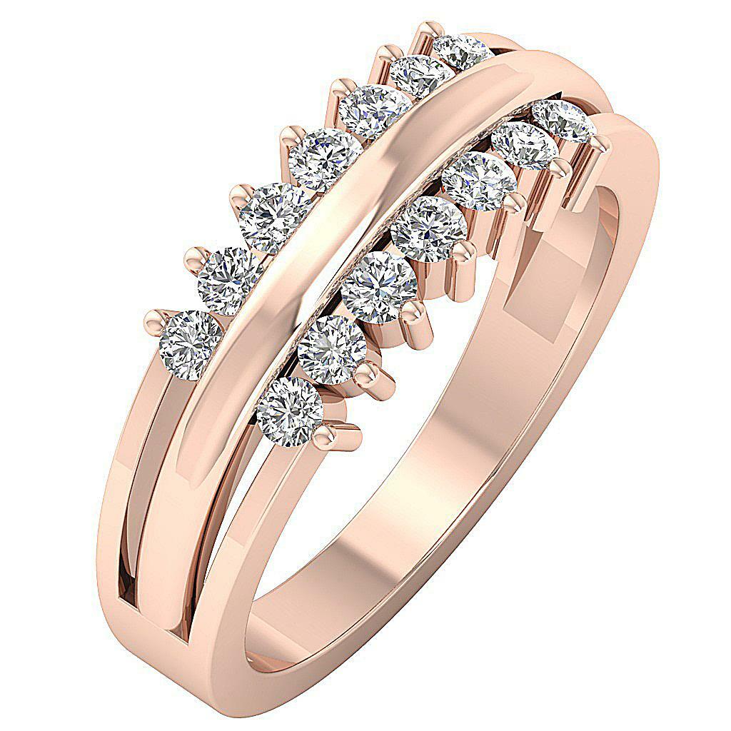 Engagement Ring VVS1 E 0.65 Carat Round Cut Diamond 14K White Gold 6.40MM