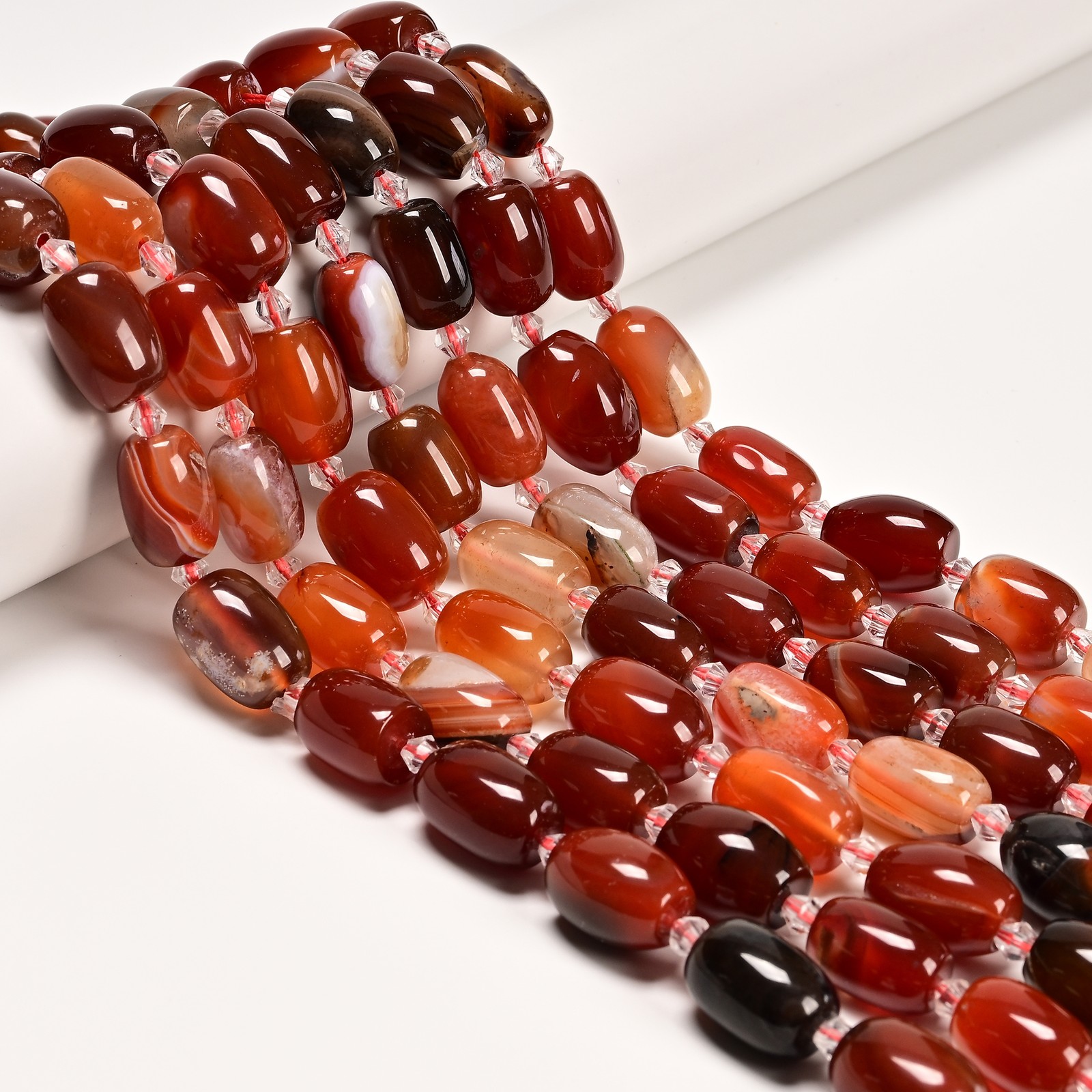 Natural Carnelian Barrel Drum Shape Beads Size 11-13mm x 16-18mm 15.5” Strand