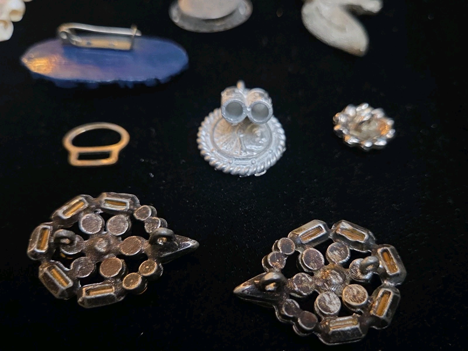 Antique Vintage Jewelry Findings Mixed Lot For Repair Restoration Junk GF