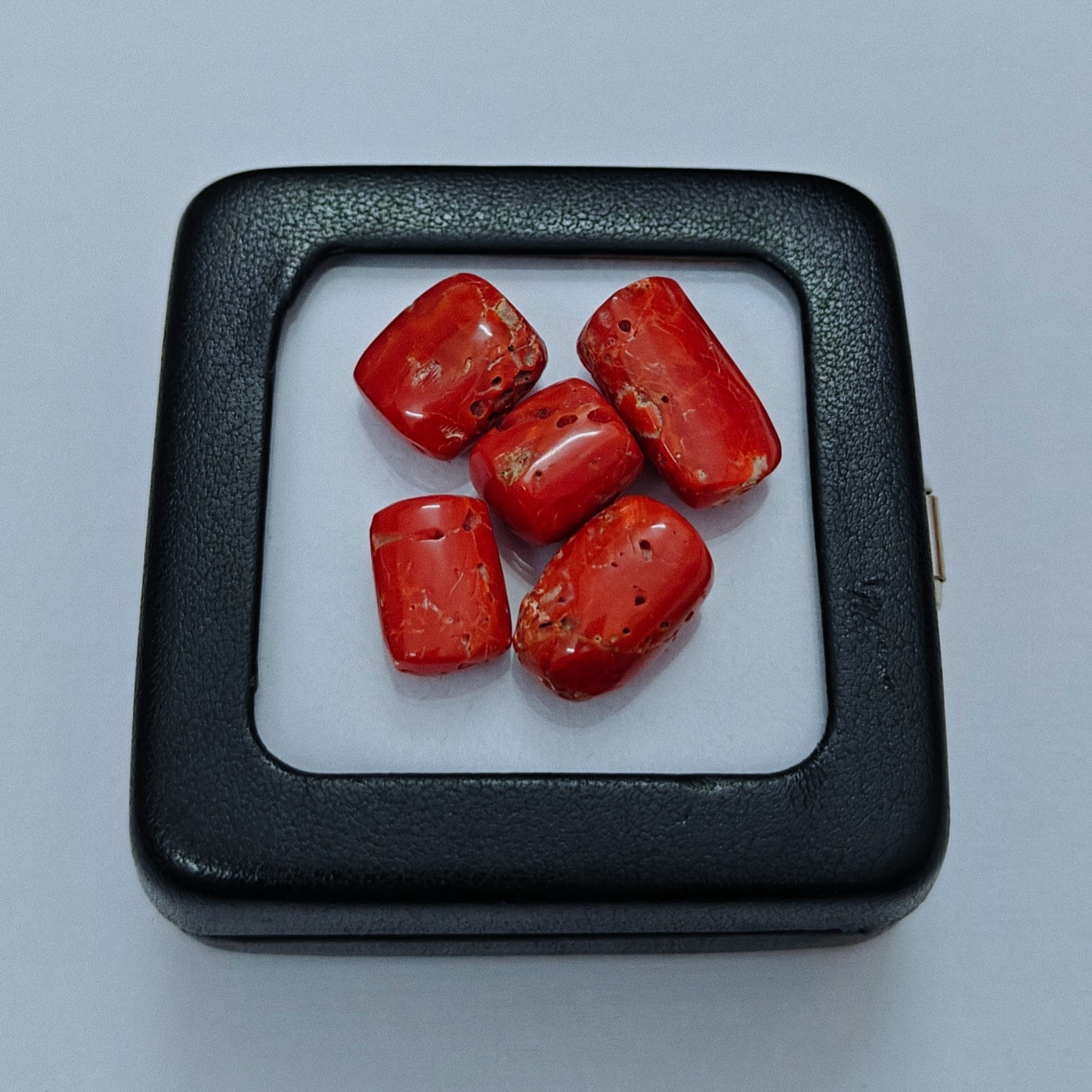 Natural Italian Red Coral Oval Shape Loose Cabochon Vintage Sea Gemstone 40 Cts