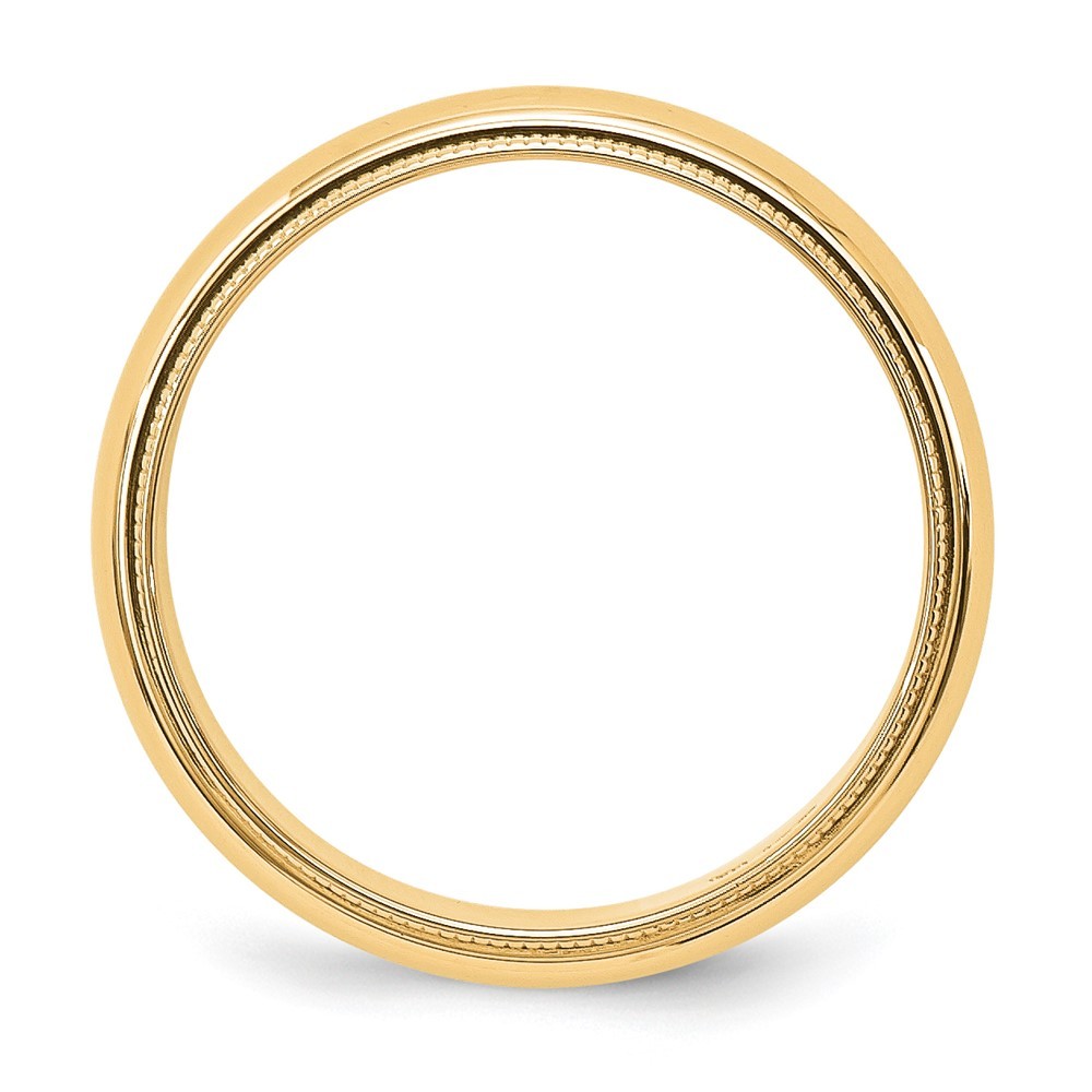 10k Yellow Gold 5mm Milgrain Half Round Wedding Band Men’s Ring Size 11