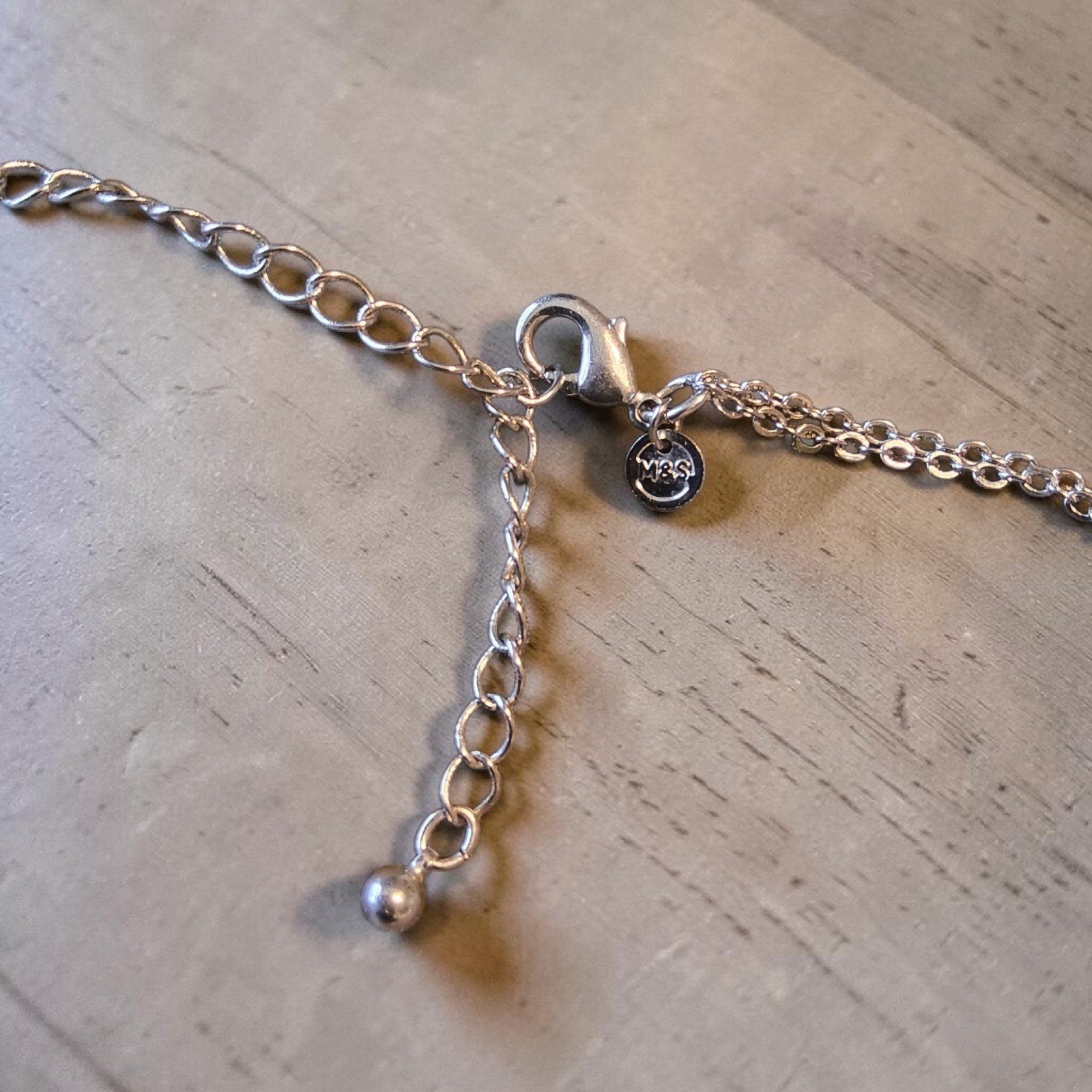Vintage M&S Marks Spencer Lavender Glass Crystal Bead Cluster Necklace 17″-20″
