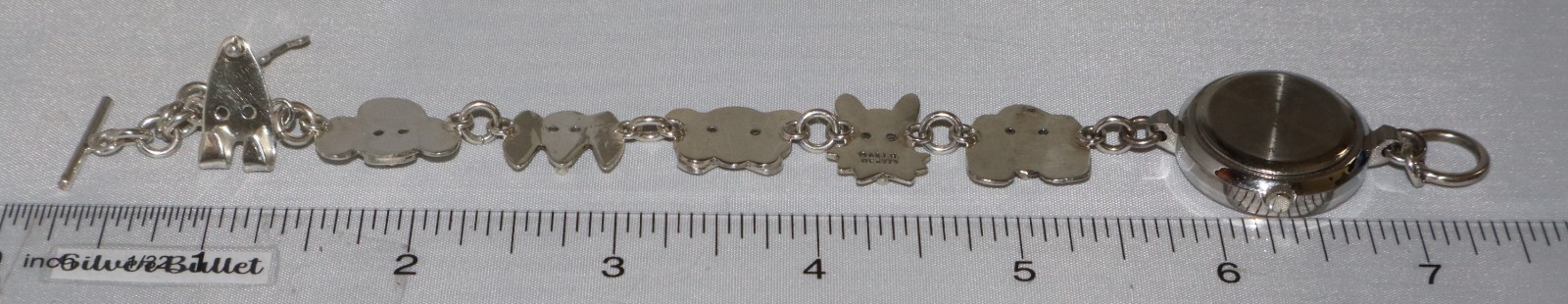 Anne Jane Harvey A&J H Sterling Silver 925 Dog Bracelet watch New Battery