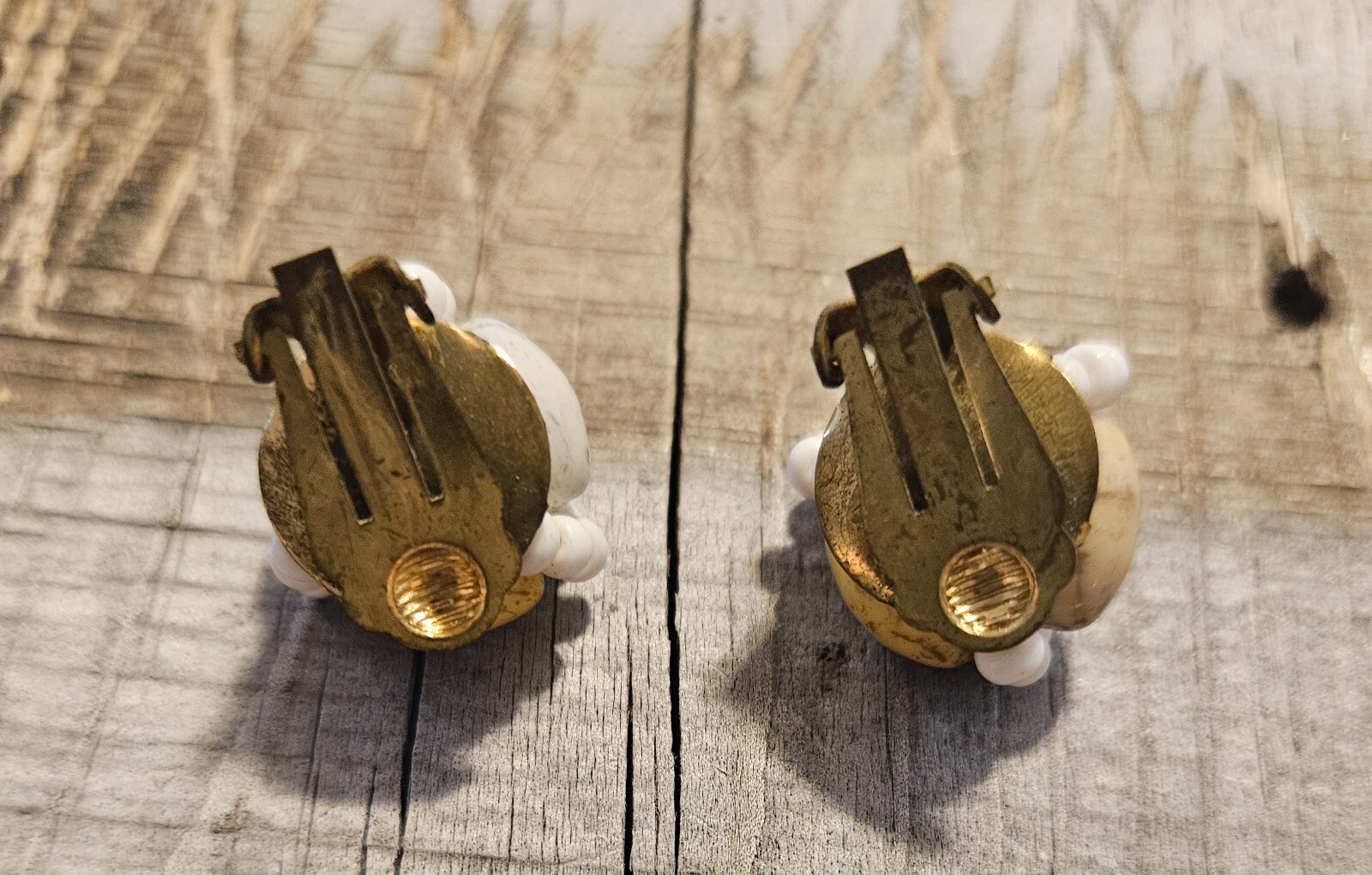 Vintage Beaded Clip On Earrings Statement Fashion Jewelry