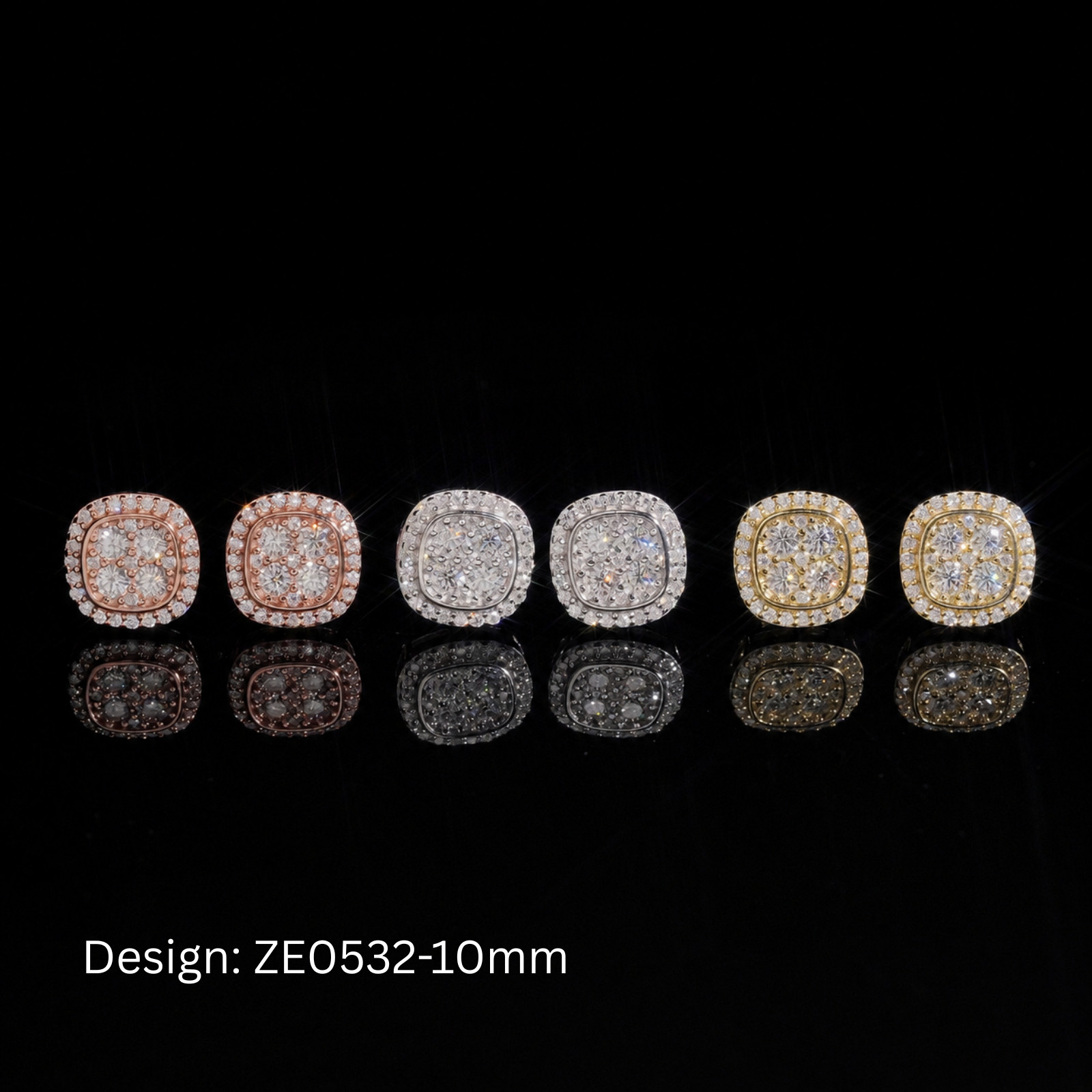 GRA Certified VVS Moissanite Stud Earrings 925 Sterling Silver Pass Diamond Test