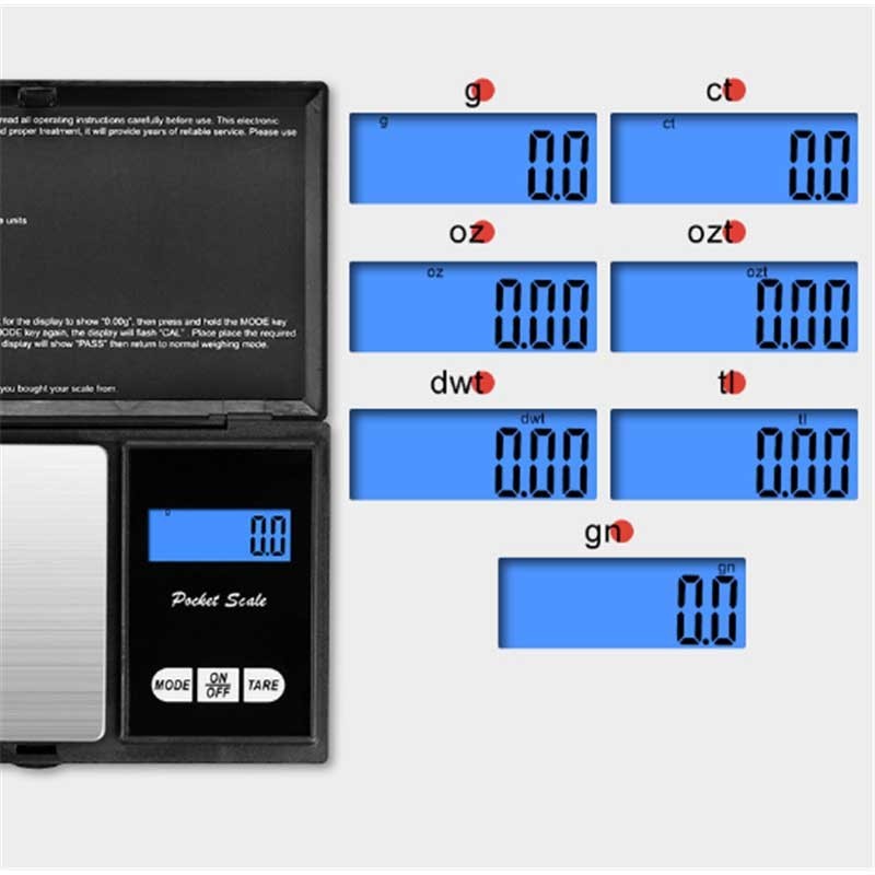 Digital Pocket Scale 0.01g Jewelry Gold Gram Scale 200g 500g 1KG Mini Precision