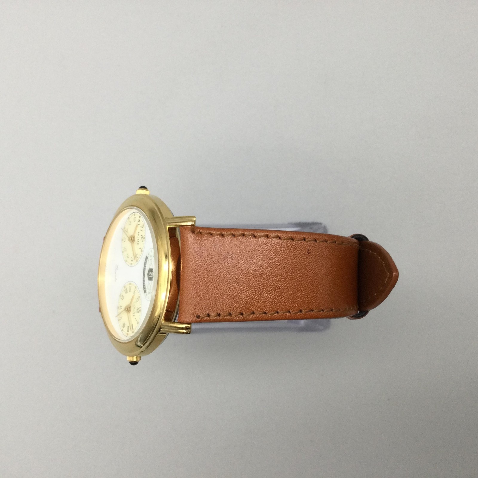 Royal Salute 21 Year Whiskey Mens Watch 36mm Dual Time Brown Leather New Battery