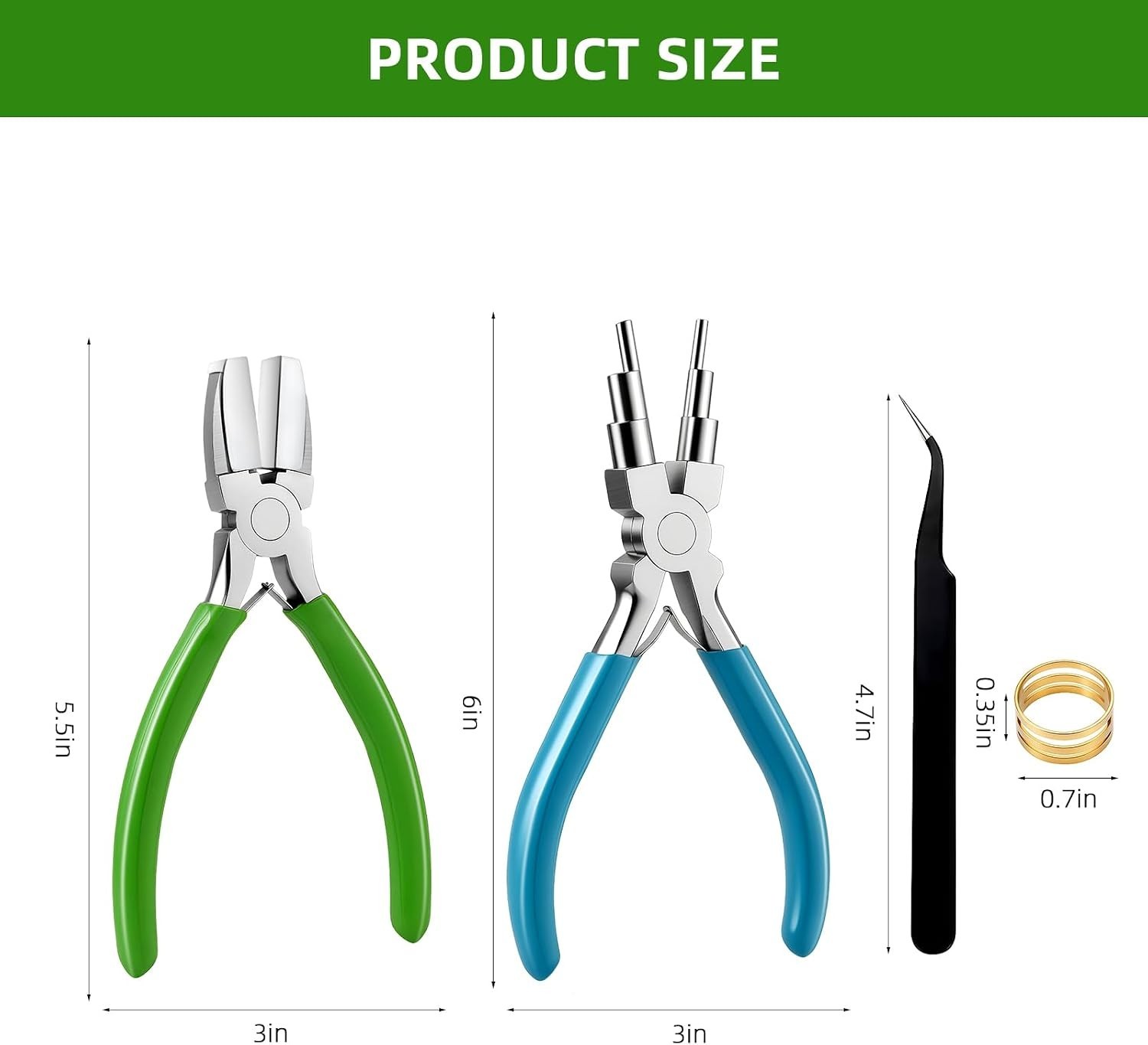 2-Piece Jewelry Pliers Set for Beading, Looping, and Shaping Wire Crafts