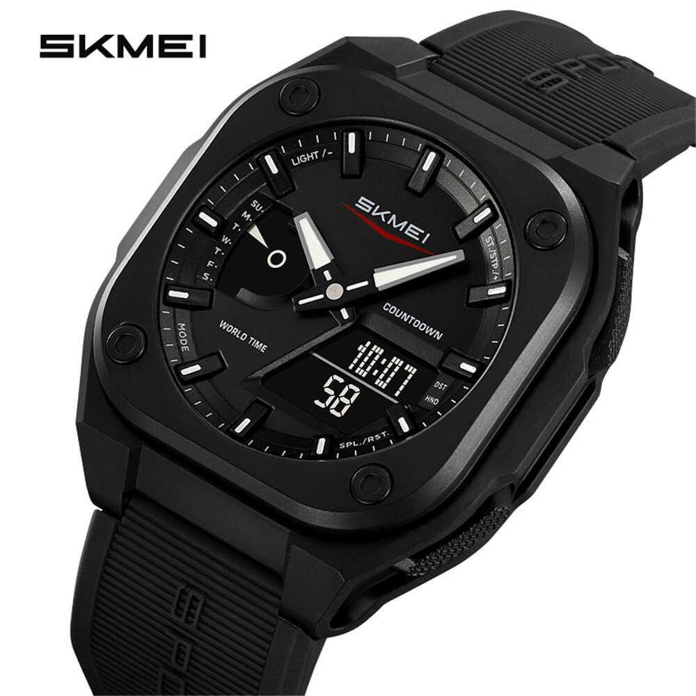SKMEI Men Watch Fashion Dual Time Wristwatch Student Electronic Digital Watch